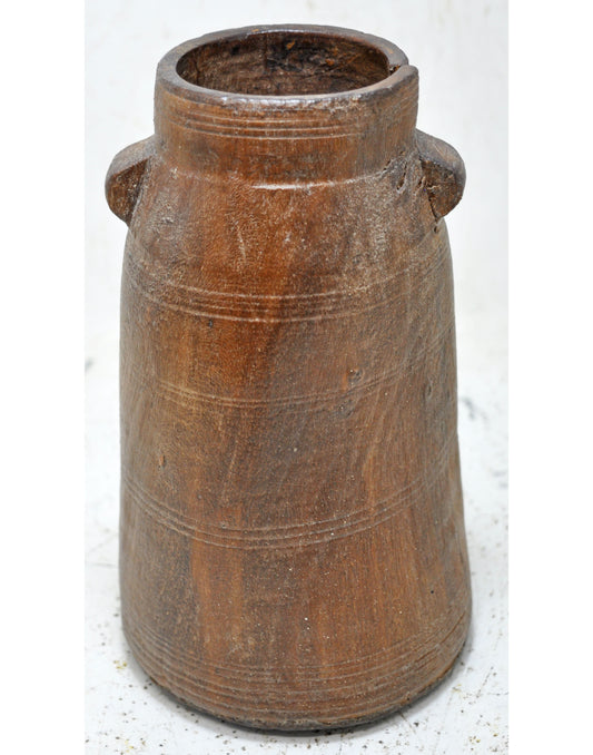 Antique Wooden Himalayan Water Pot Original Old Hand Carved