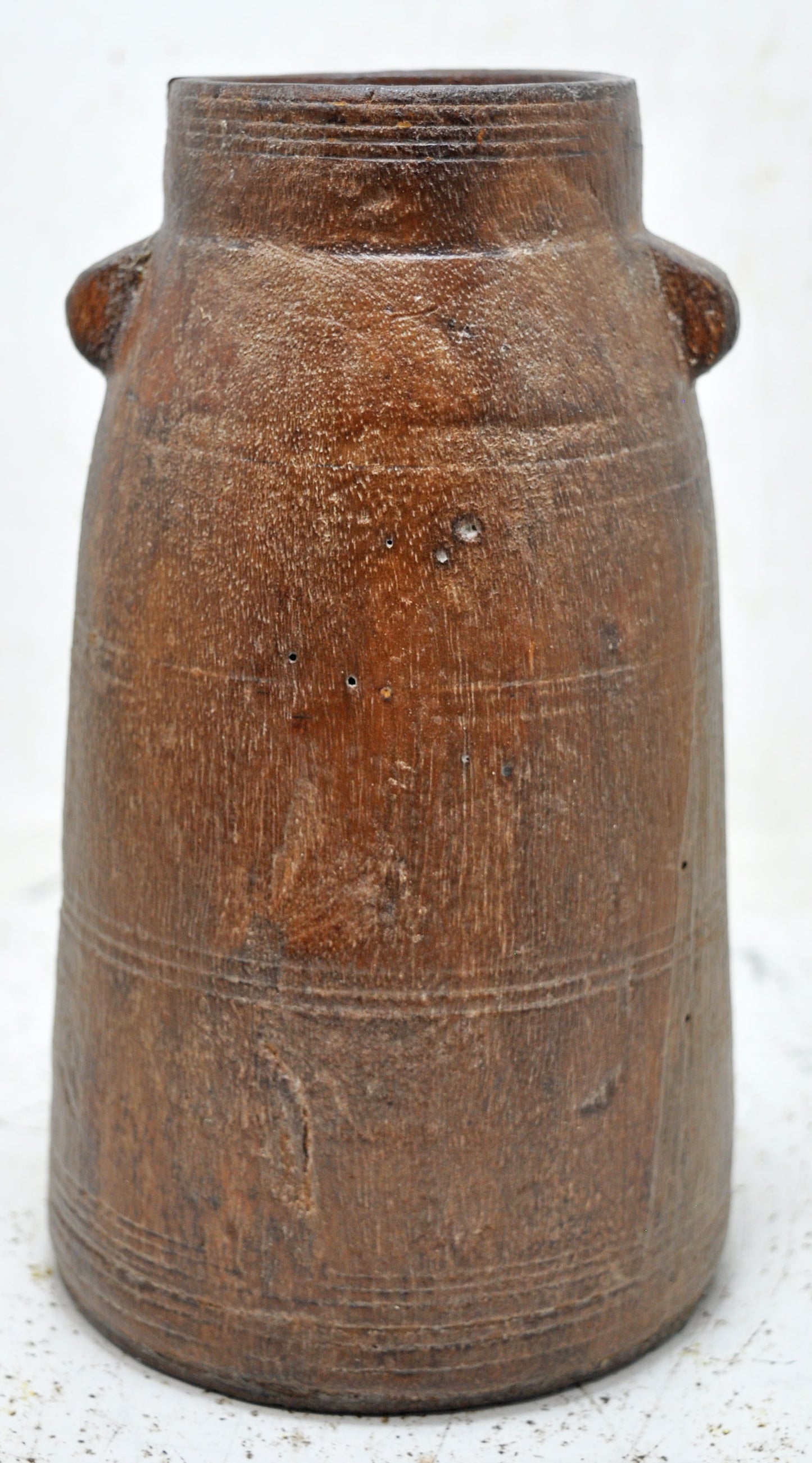 Antique Wooden Himalayan Water Pot Original Old Hand Carved