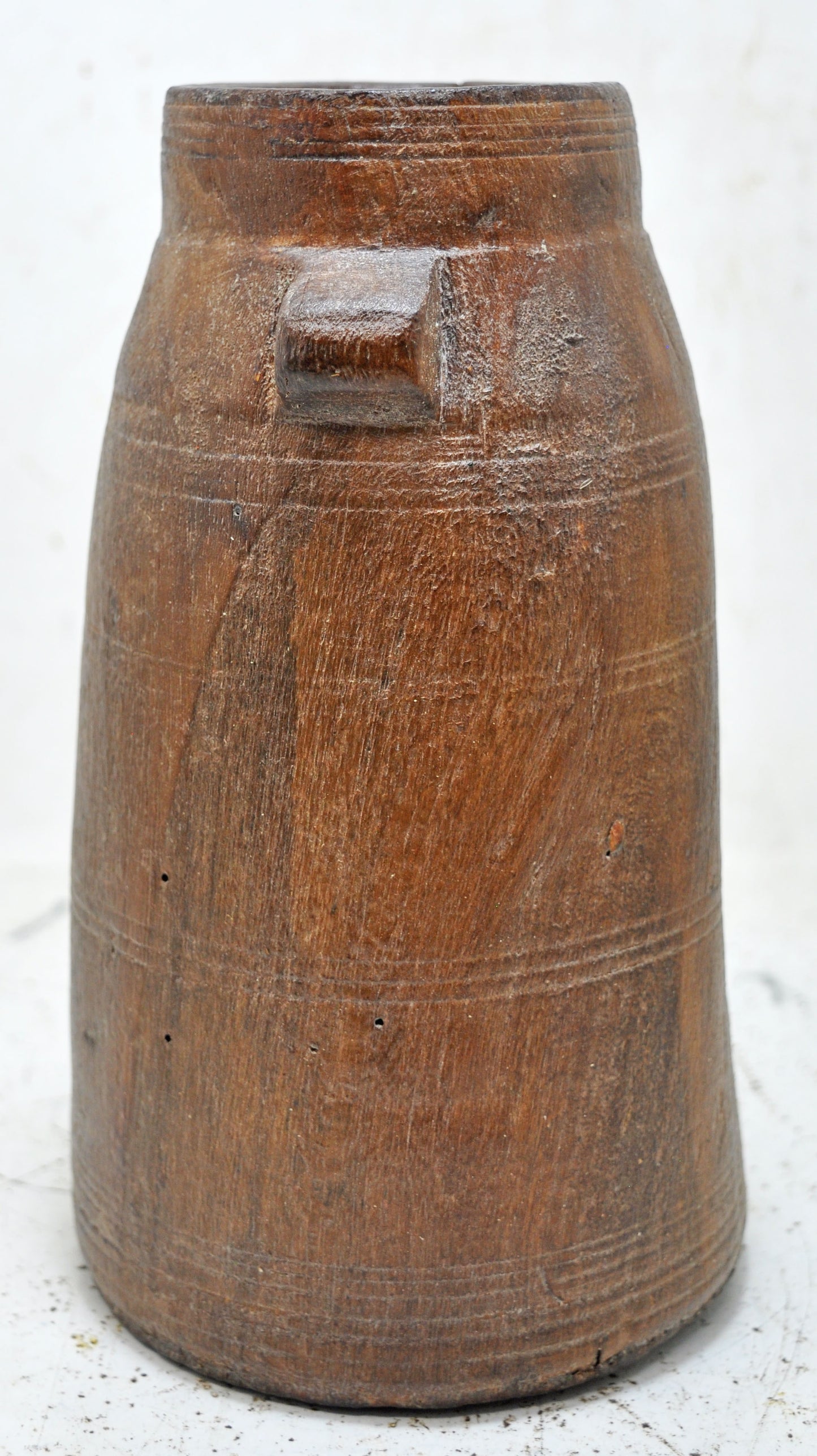 Antique Wooden Himalayan Water Pot Original Old Hand Carved