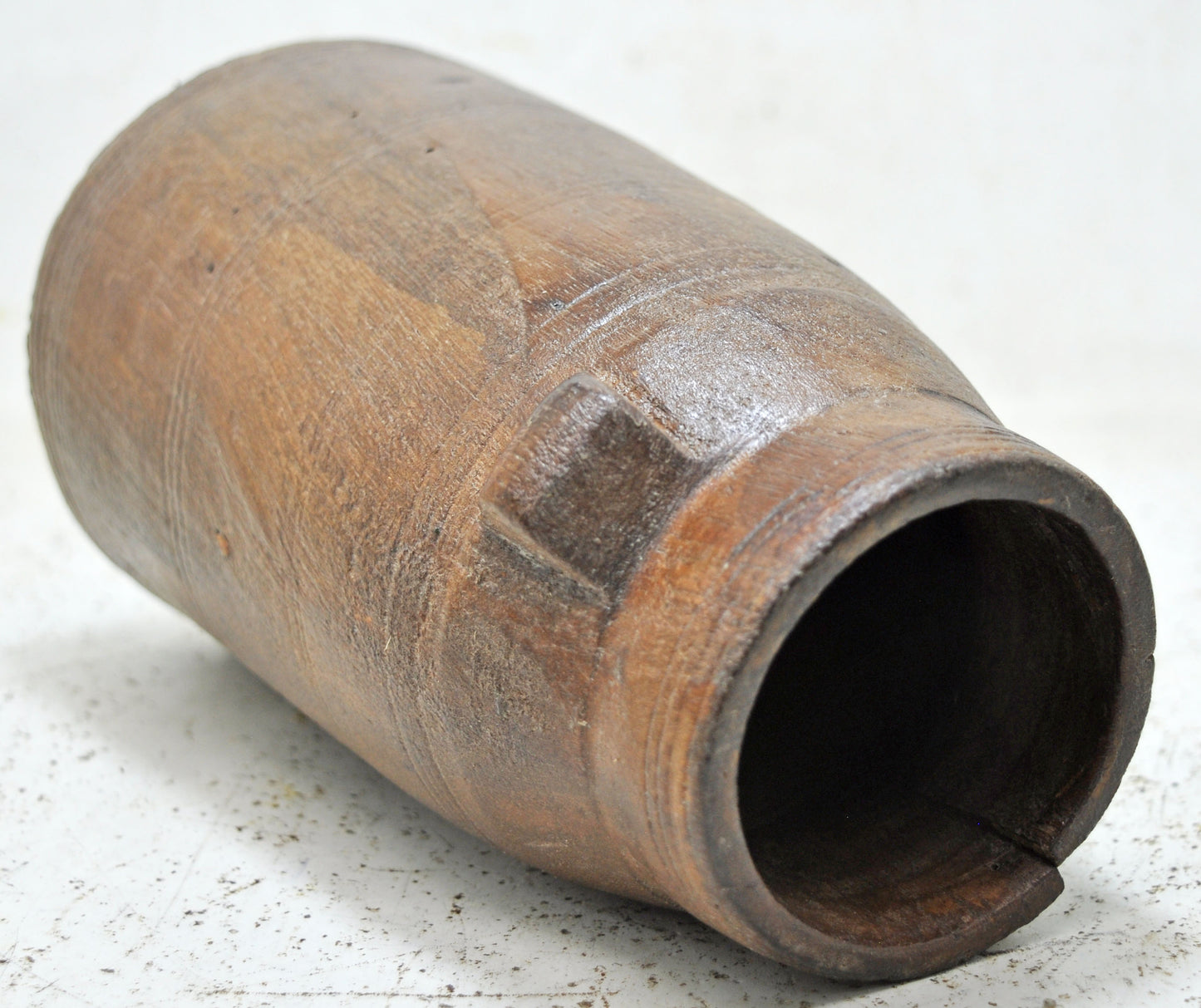 Antique Wooden Himalayan Water Pot Original Old Hand Carved