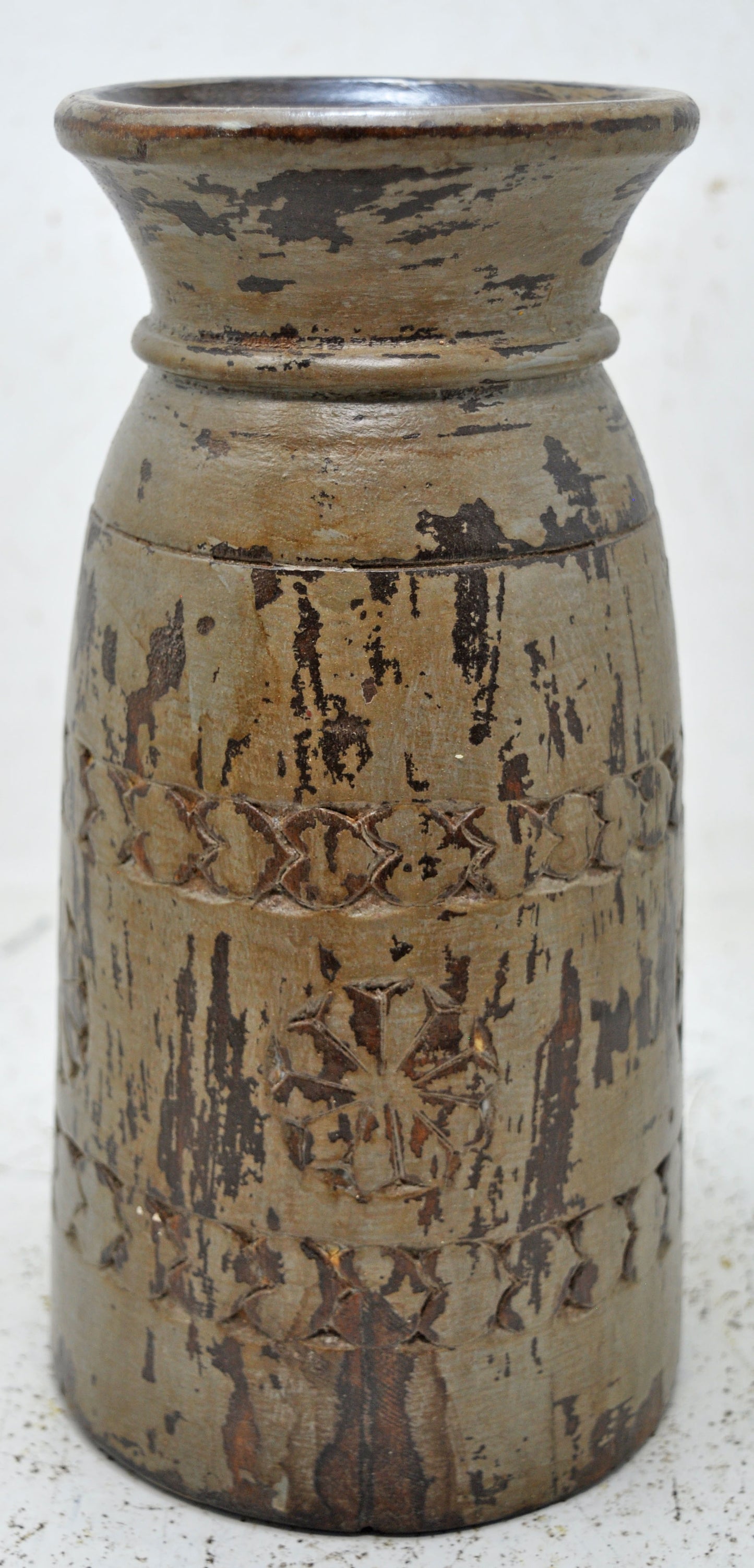 Antique Wooden Himalayan Water Pot Original Old Hand Carved