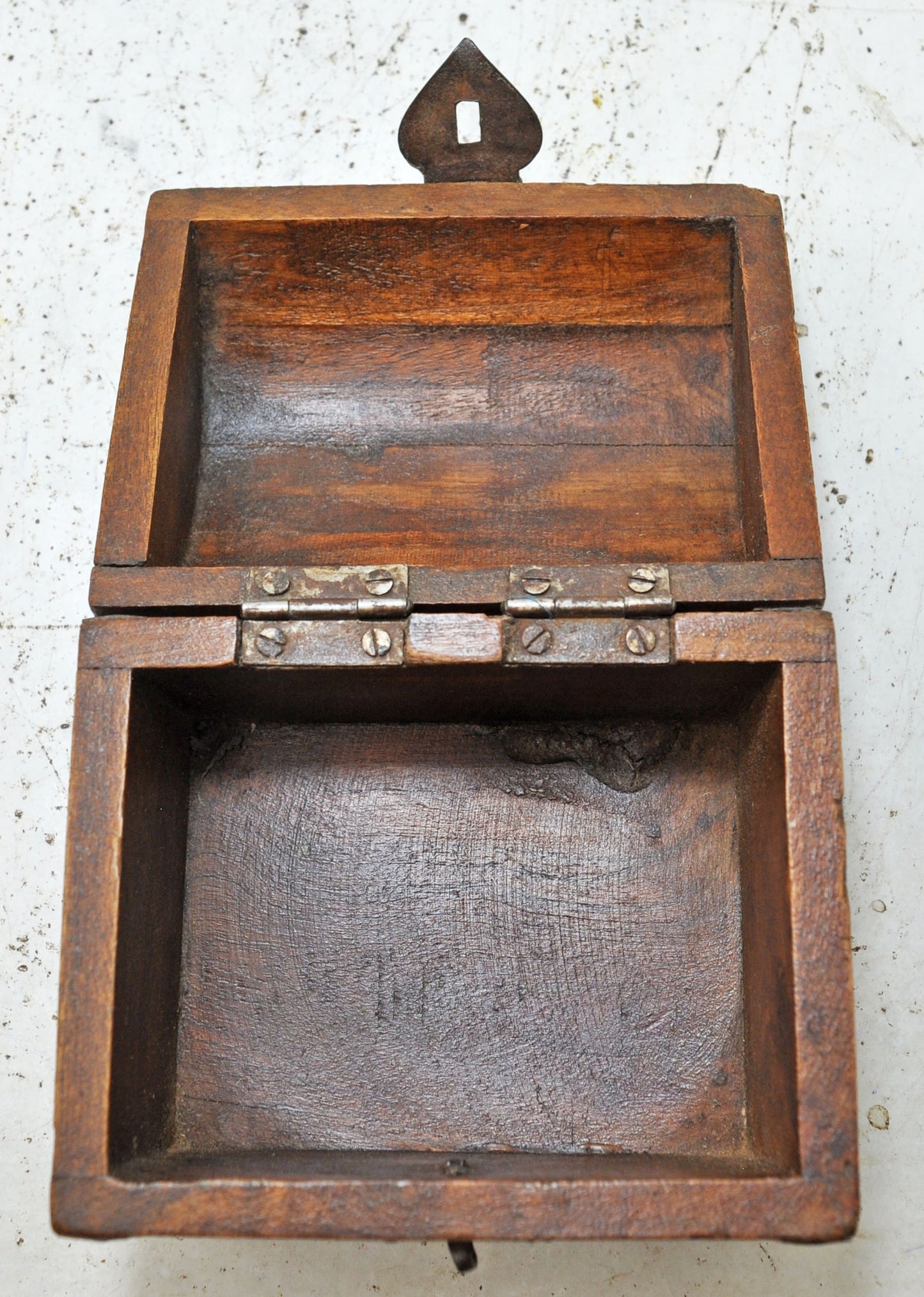 Vintage Wooden Half Round Shaped Storage Box Original Old Hand Crafted