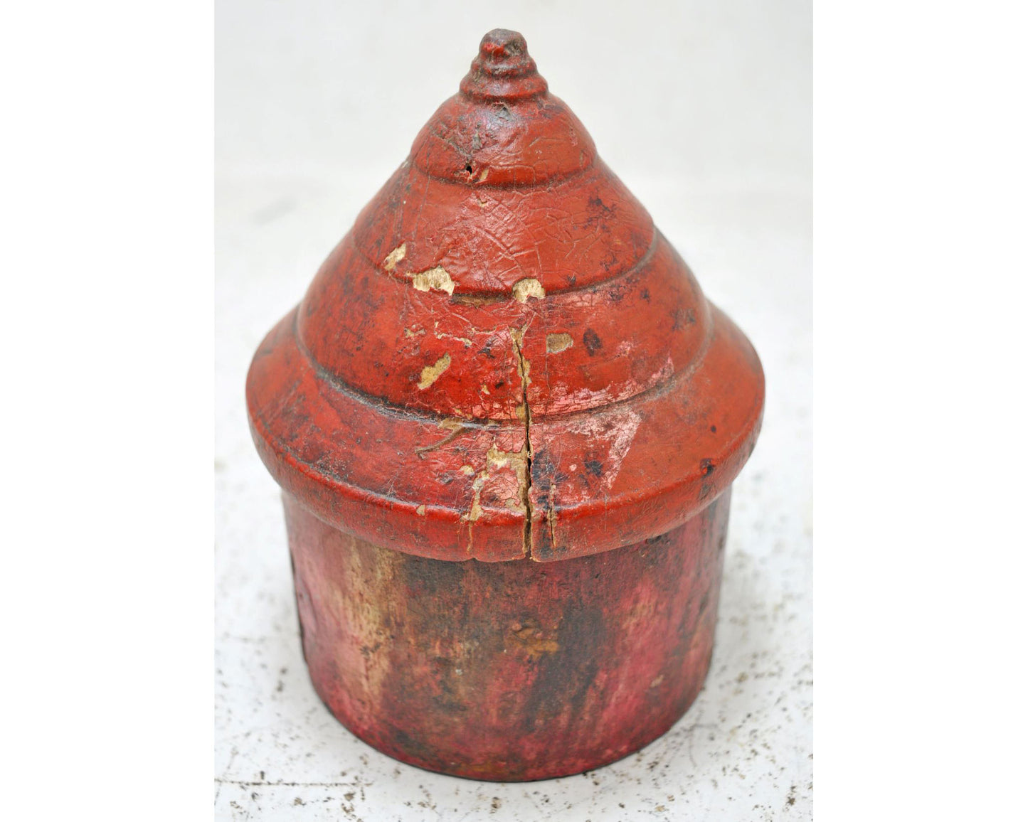 Antique Wooden Kum Kum Powder Tika Box Original Old Hand Crafted Lacquer Painted