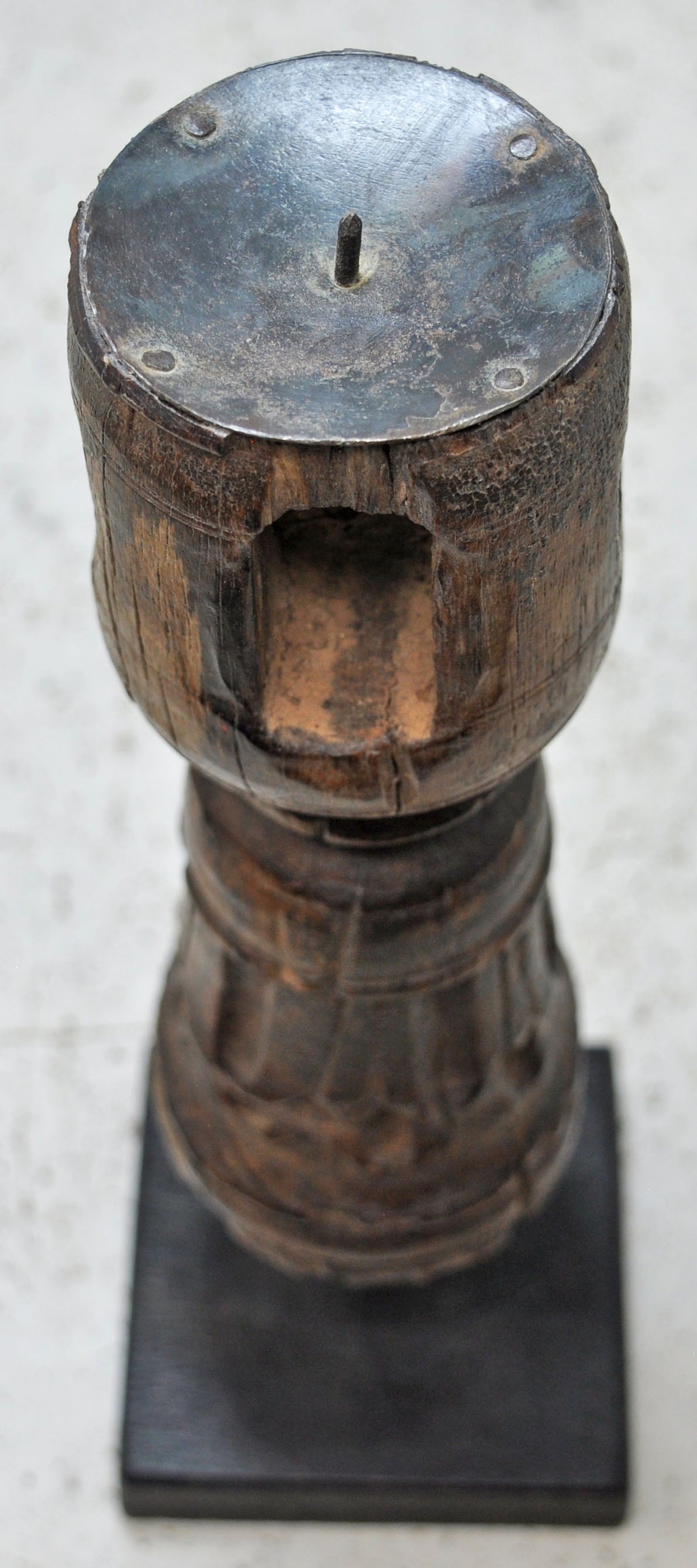 Antique Wooden Paga Leg Candle Holder Stand Original Old Hand Carved