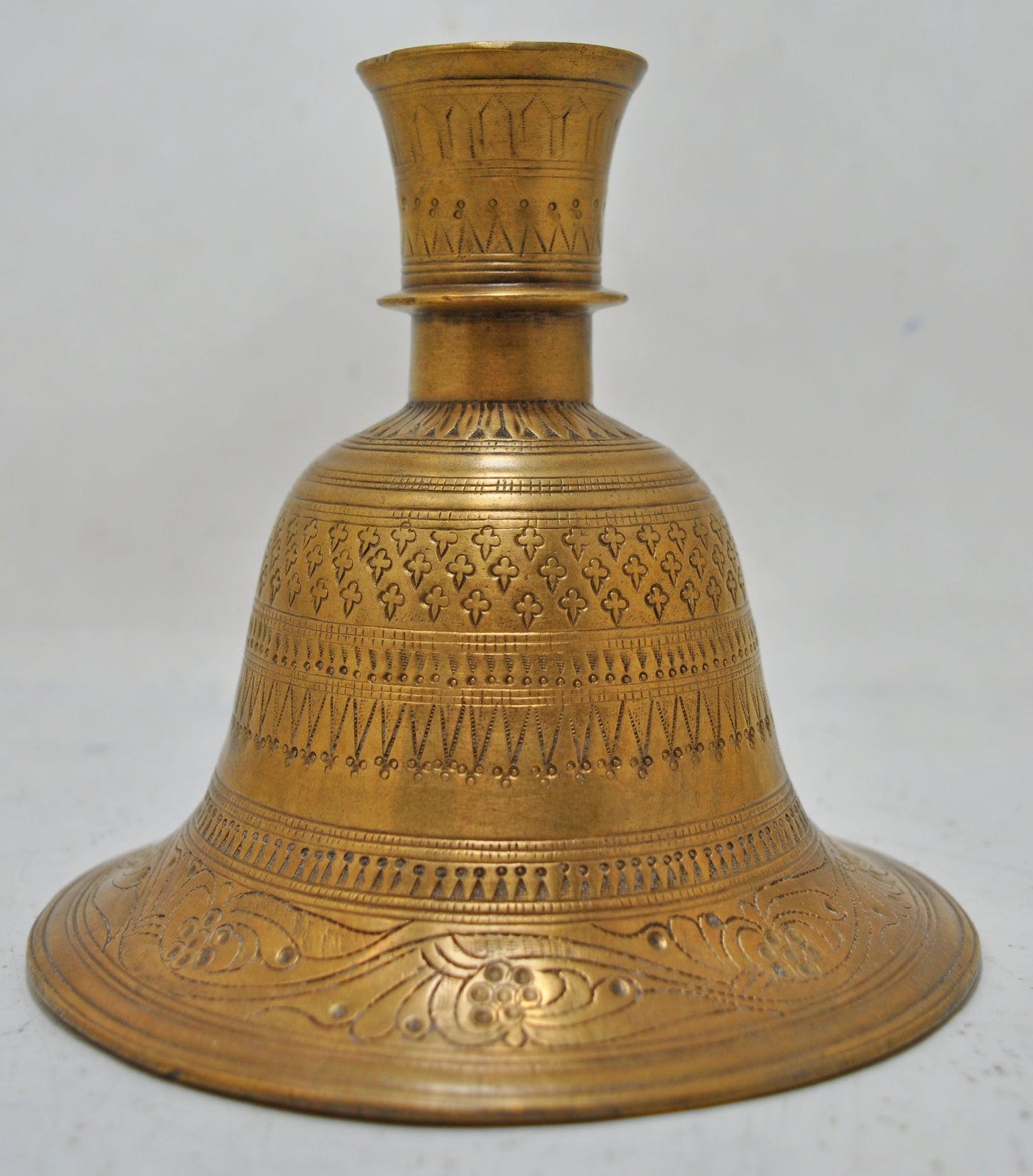 Antique Brass Hookah Base Pot Original Old Very Fine Quality Engraved