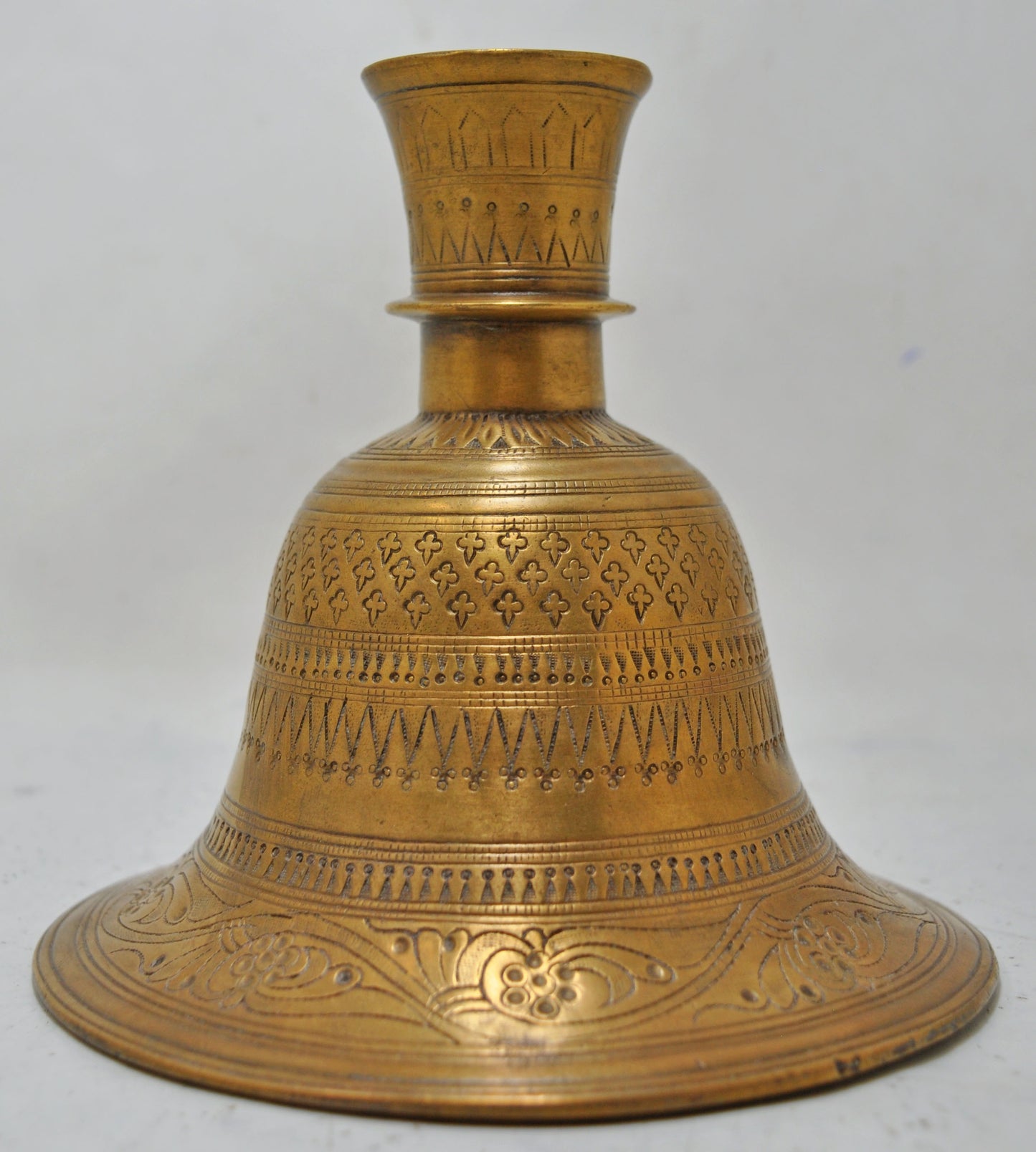 Antique Brass Hookah Base Pot Original Old Very Fine Quality Engraved
