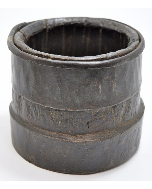 Antique Wooden Grain Measurement Paili Pot Original Old Hand Carved