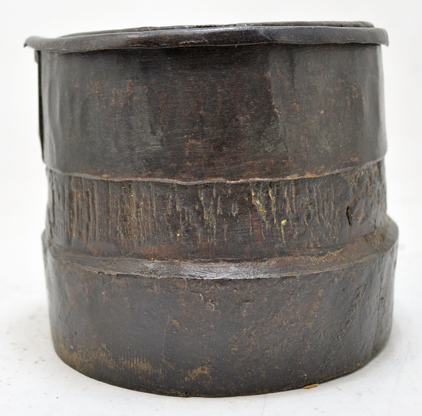 Antique Wooden Grain Measurement Paili Pot Original Old Hand Carved