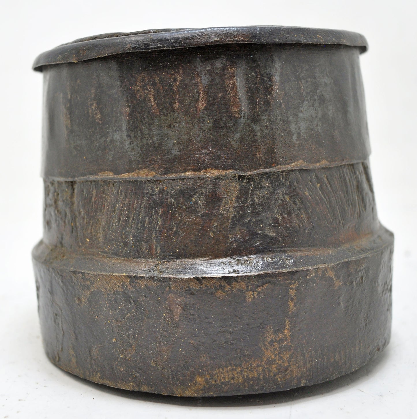 Antique Wooden Grain Measurement Paili Pot Original Old Hand Carved