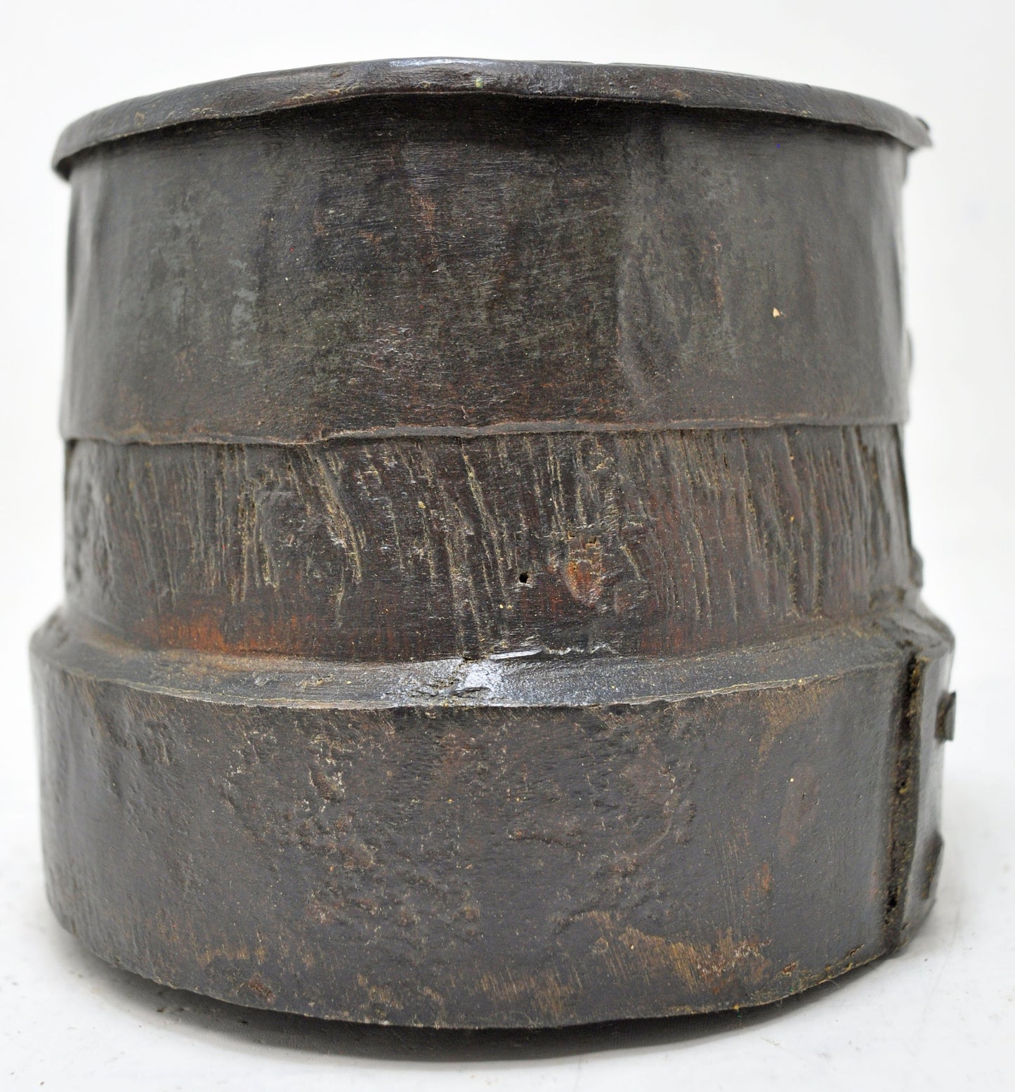 Antique Wooden Grain Measurement Paili Pot Original Old Hand Carved