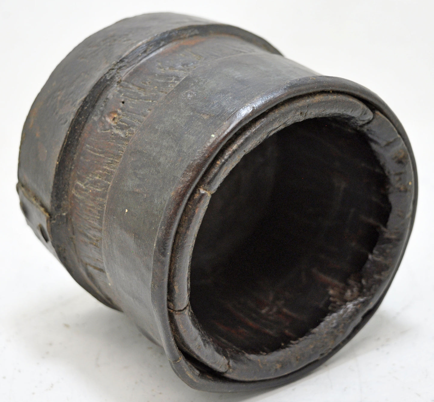 Antique Wooden Grain Measurement Paili Pot Original Old Hand Carved