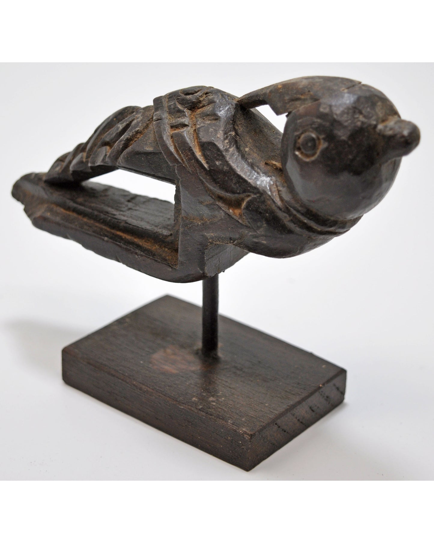 Antique Wooden Parrot Bird Figurine Original Old Hand Carved