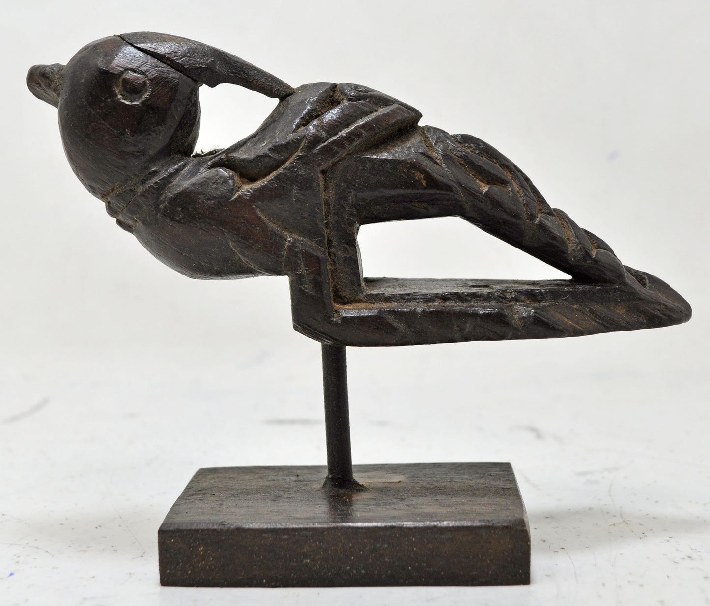 Antique Wooden Parrot Bird Figurine Original Old Hand Carved