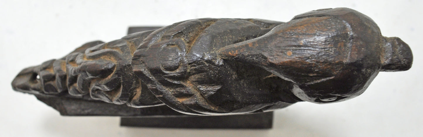 Antique Wooden Parrot Bird Figurine Original Old Hand Carved