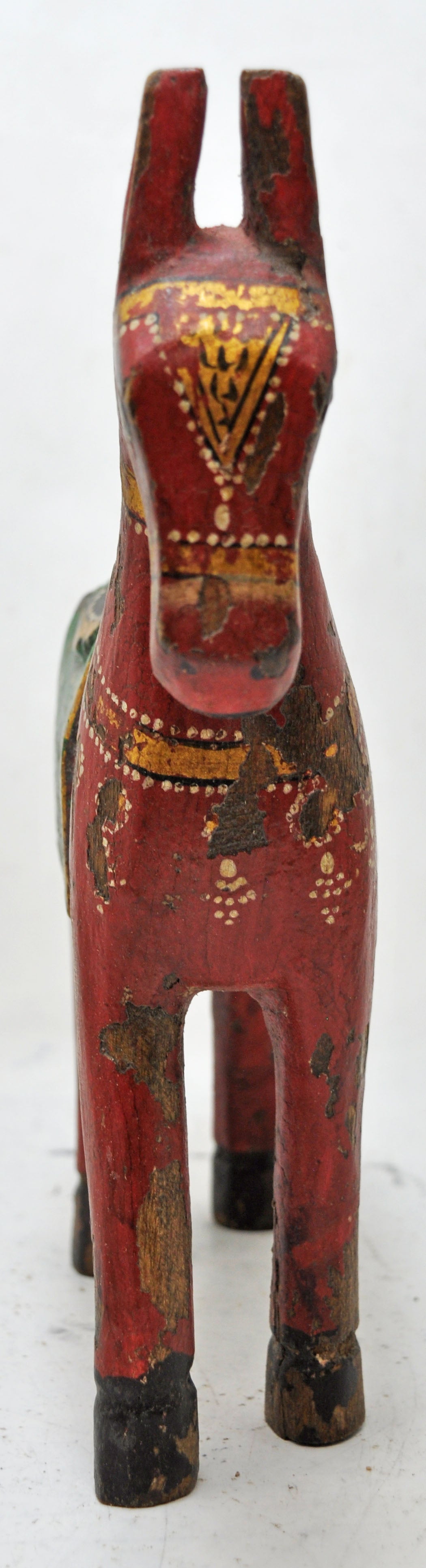 Hand Carved Wooden Standing Horse Figurine Fine Rustic Hand Painted