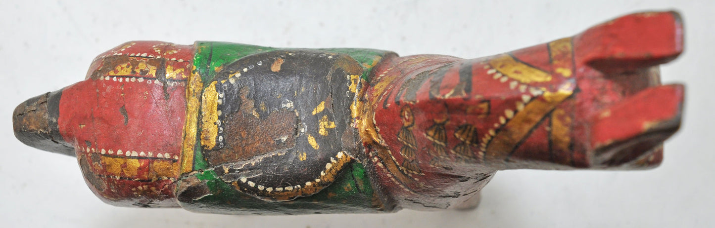 Hand Carved Wooden Standing Horse Figurine Fine Rustic Hand Painted