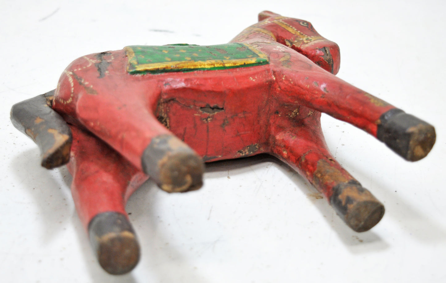 Hand Carved Wooden Standing Horse Figurine Fine Rustic Hand Painted