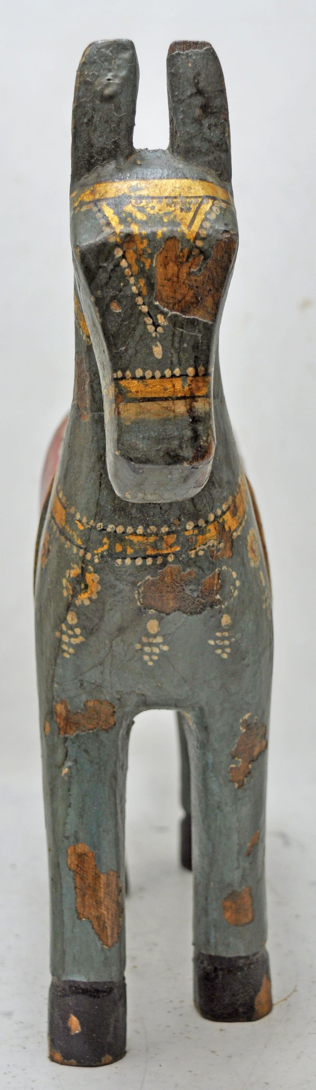 Hand Carved Wooden Standing Horse Figurine Fine Rustic Hand Painted