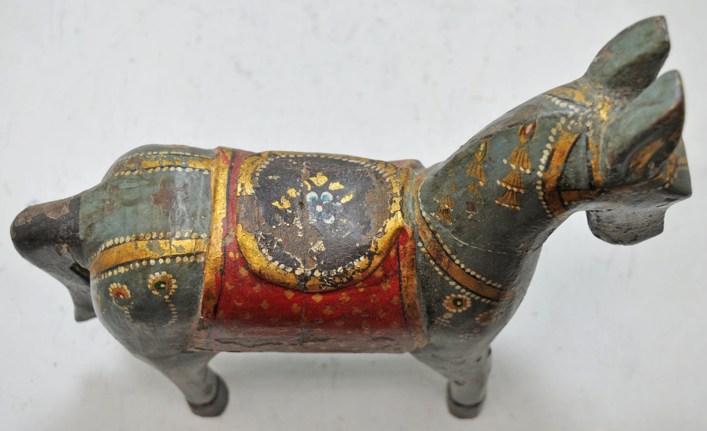 Hand Carved Wooden Standing Horse Figurine Fine Rustic Hand Painted