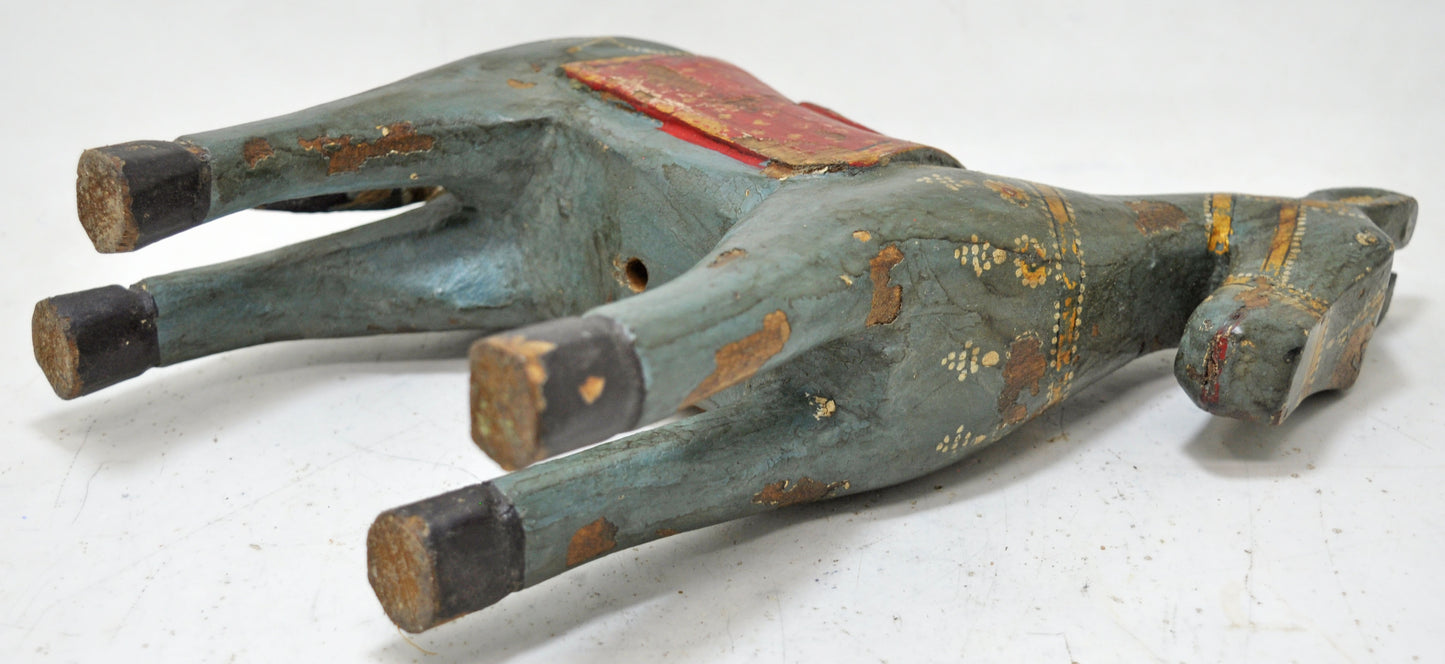 Hand Carved Wooden Standing Horse Figurine Fine Rustic Hand Painted