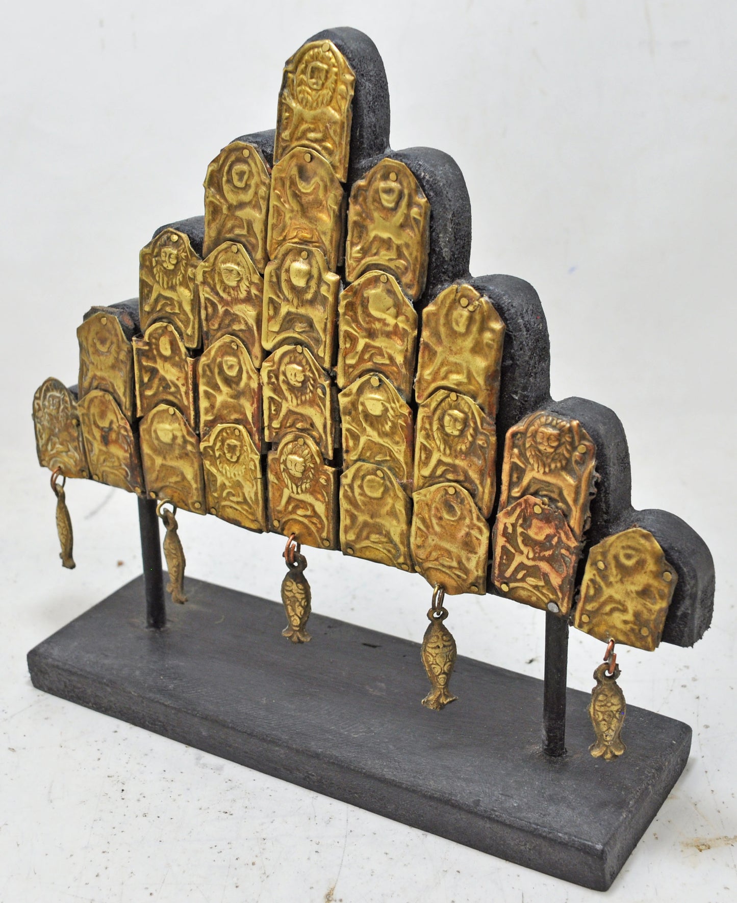 Antique Brass Horse Jewellery Panel Decoration Original Old Very Fine Embossed