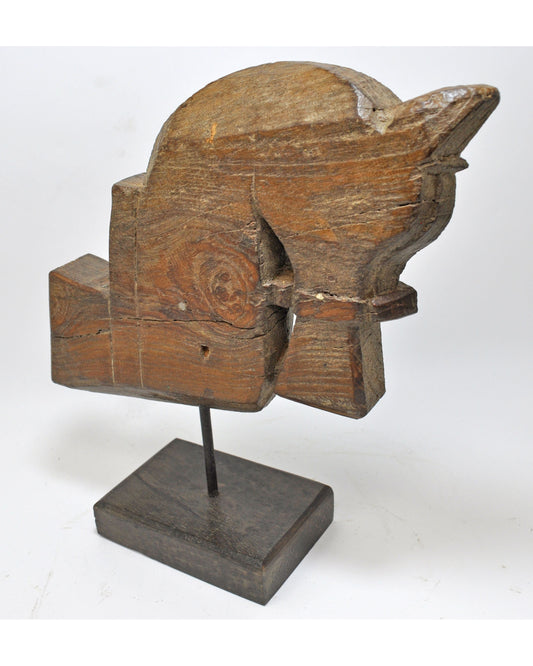 Antique Wooden Horse Head Bust Figurine Original Old Hand Carved