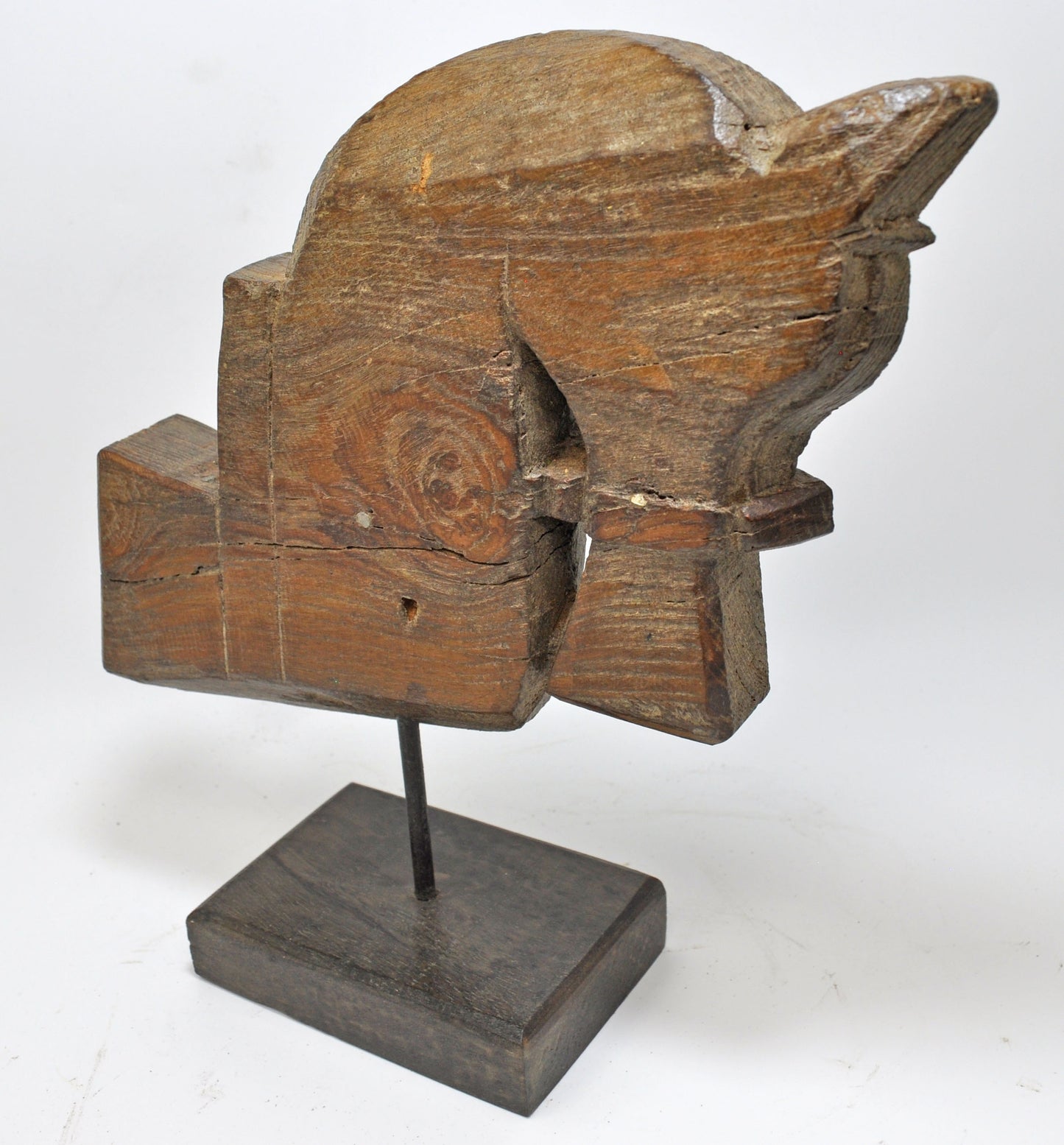 Antique Wooden Horse Head Bust Figurine Original Old Hand Carved