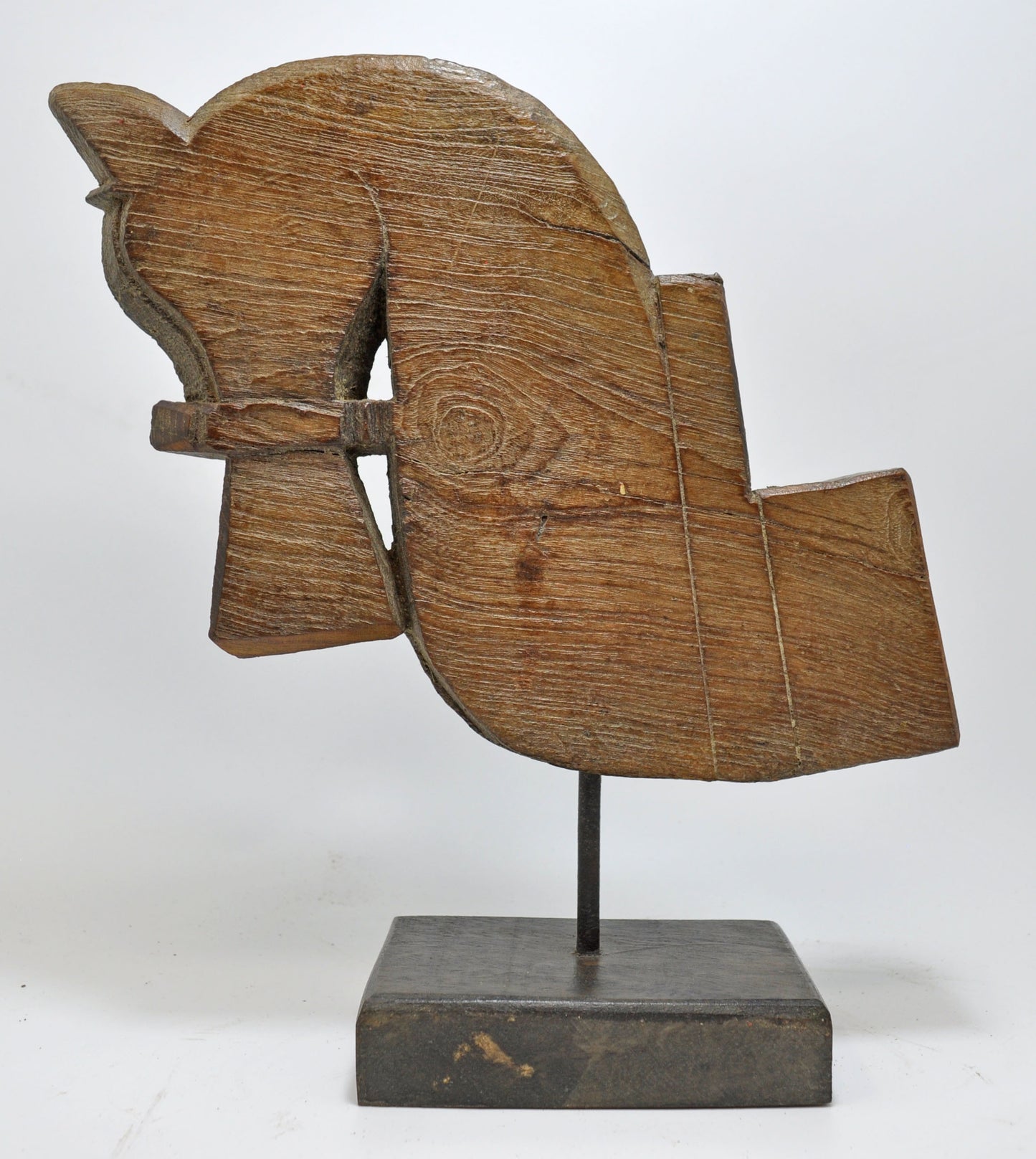 Antique Wooden Horse Head Bust Figurine Original Old Hand Carved