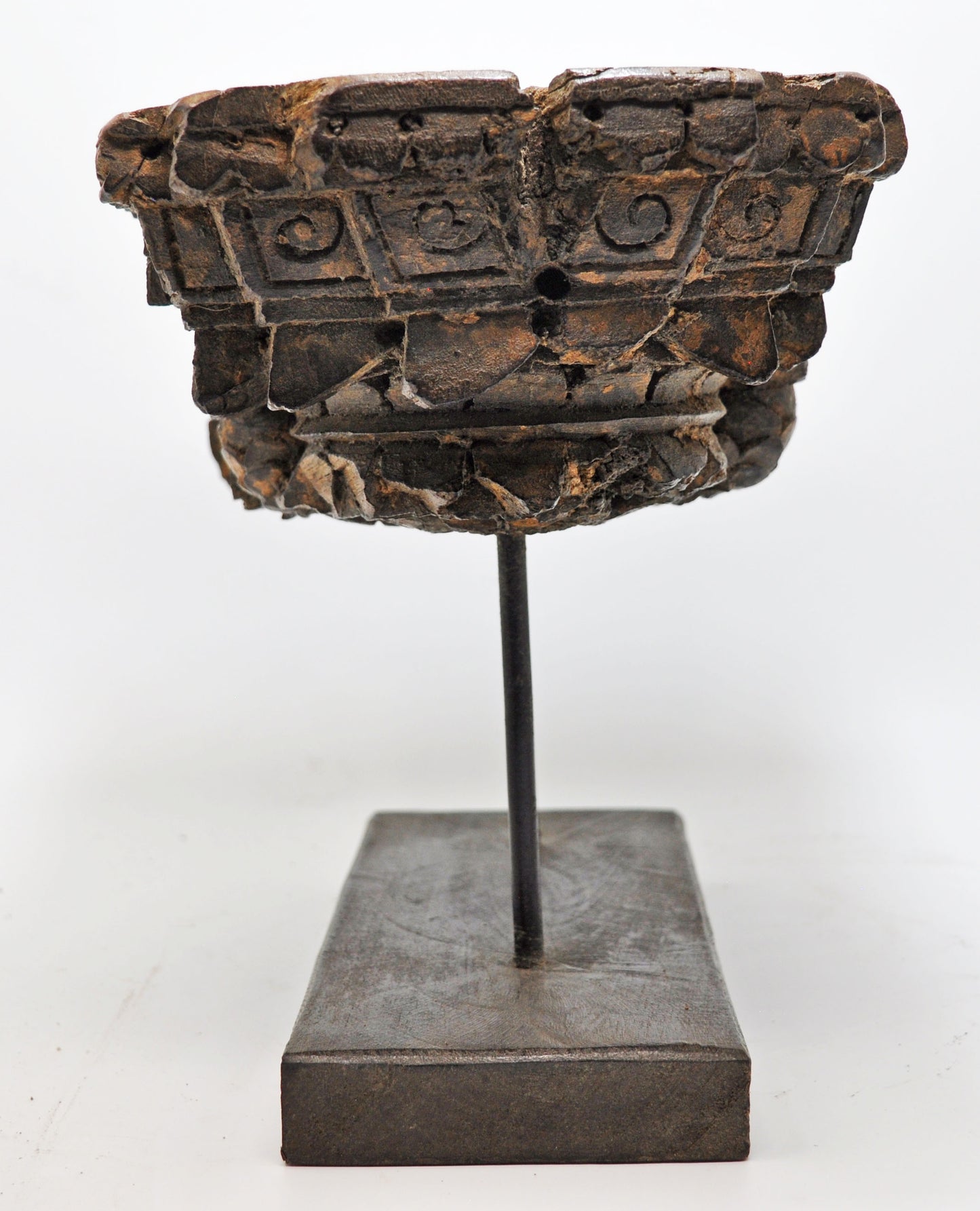Antique Wooden Bracket Carving Block on Stand Original Old Fine Hand Carved
