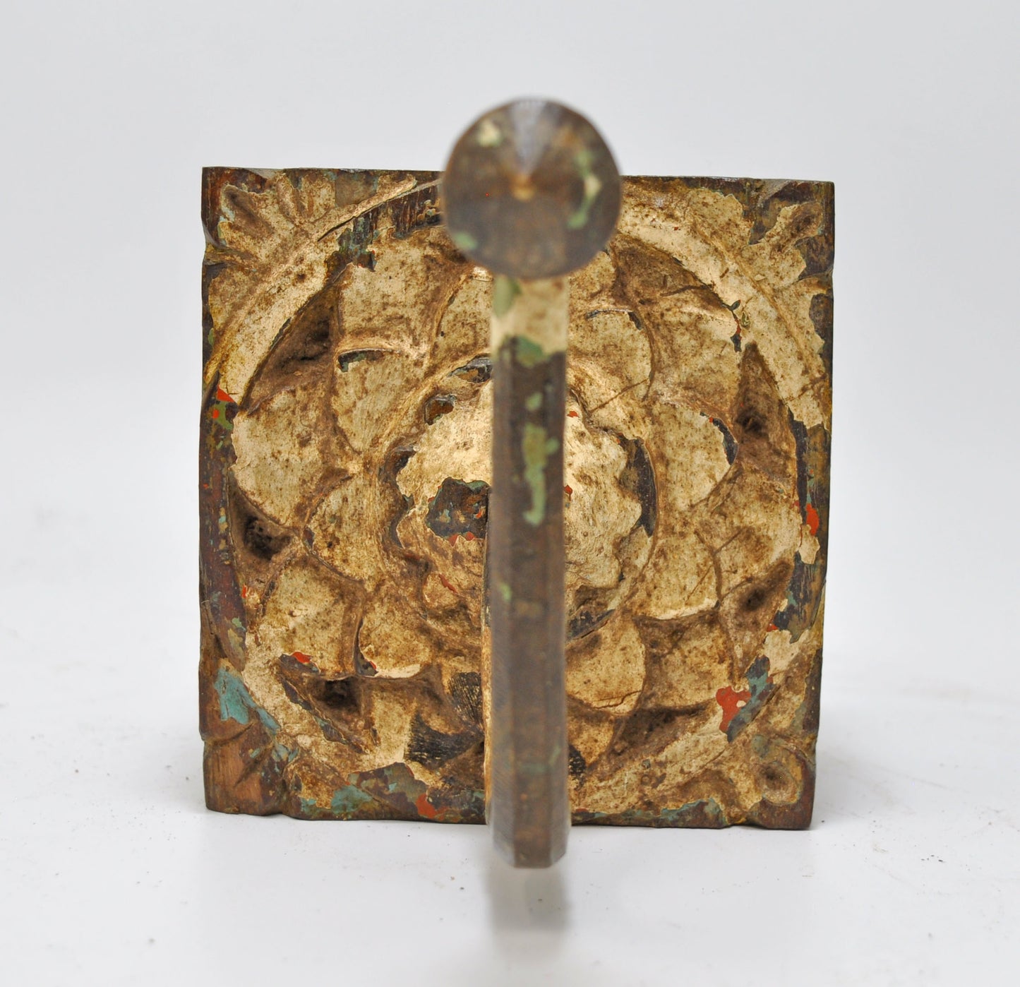 Antique Wooden Wall Hanging 1 Hook Hanger Original Old Hand Carved