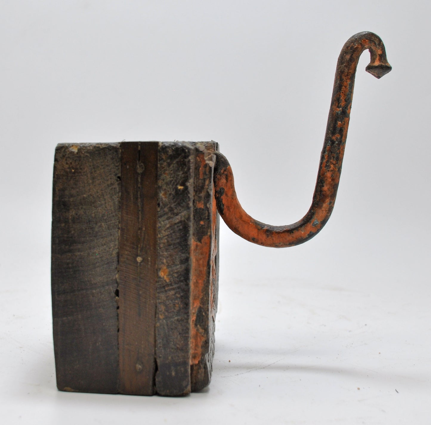 Antique Wooden Wall Hanging 1 Hook Hanger Original Old Hand Carved