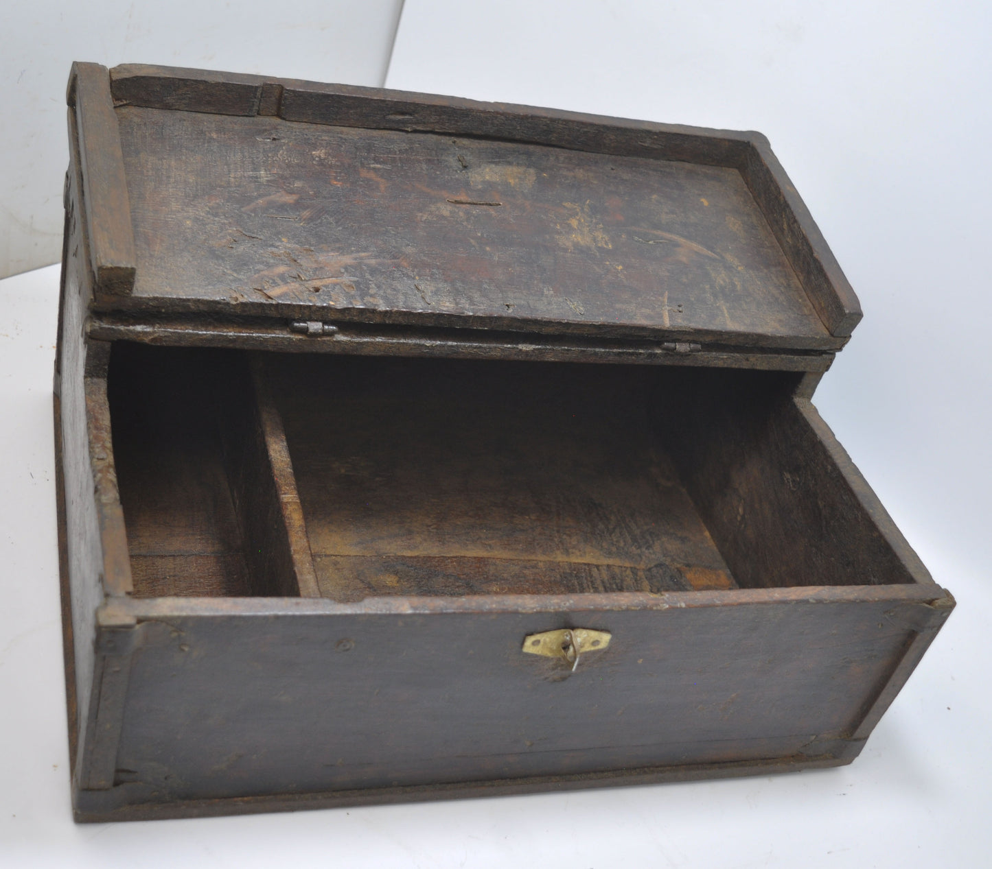 Antique Wooden Large Storage Chest Box Original Old Fine Hand Crafted