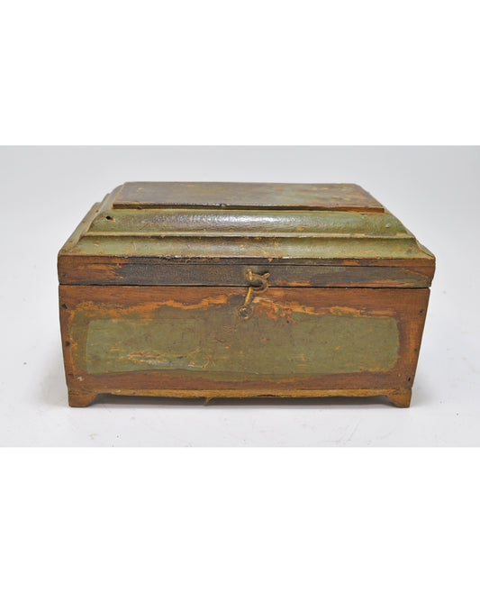 Vintage Wooden Hand Crafted Dome Shaped Storage Box Original Old Hand Crafted