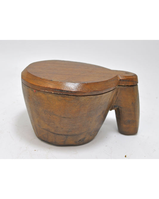 Antique Wooden Kitchenware Spice Box Original Old Hand Carved