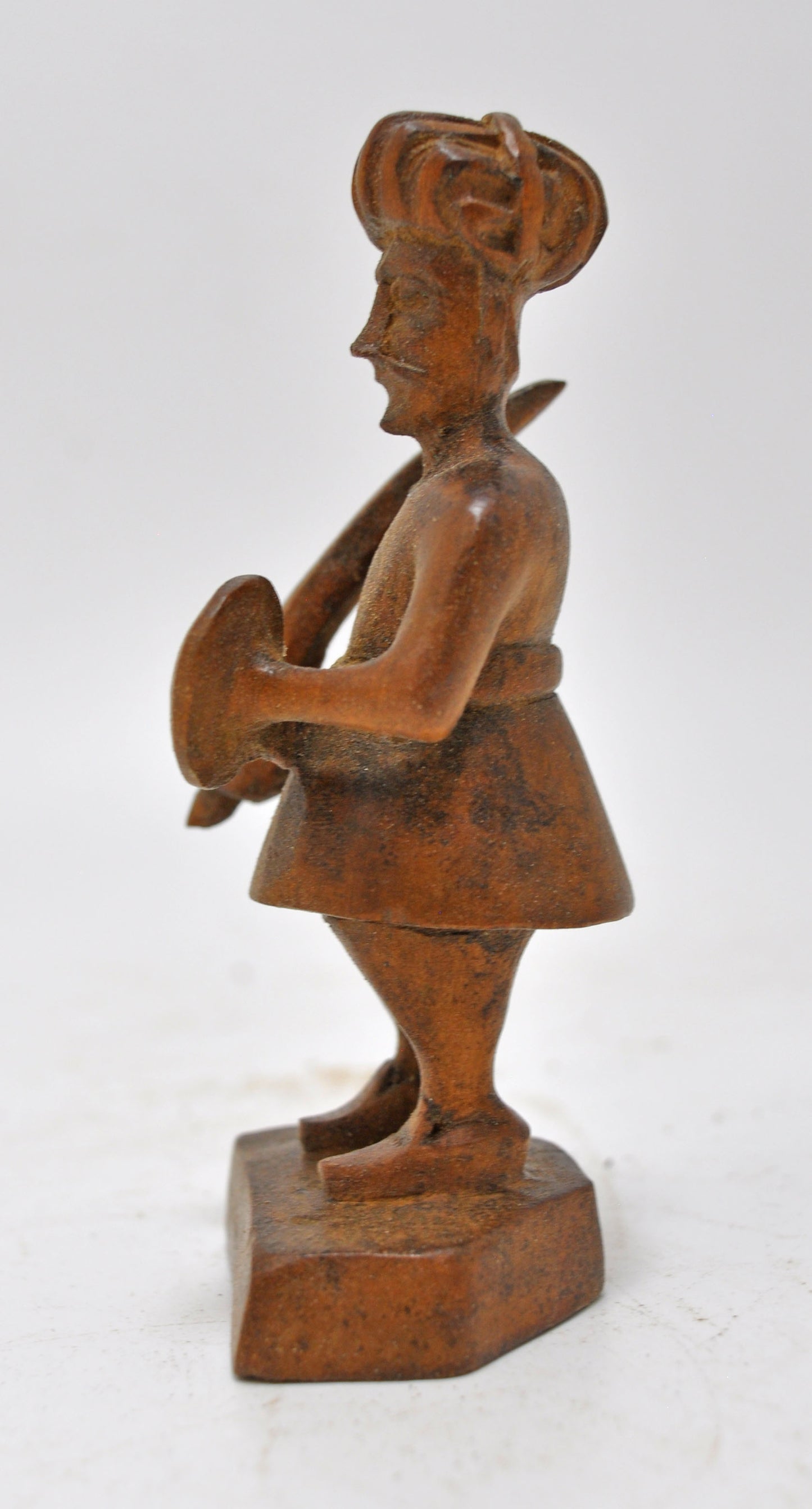 Antique Wooden Soldier Man Figurine Original Old Fine Hand Carved