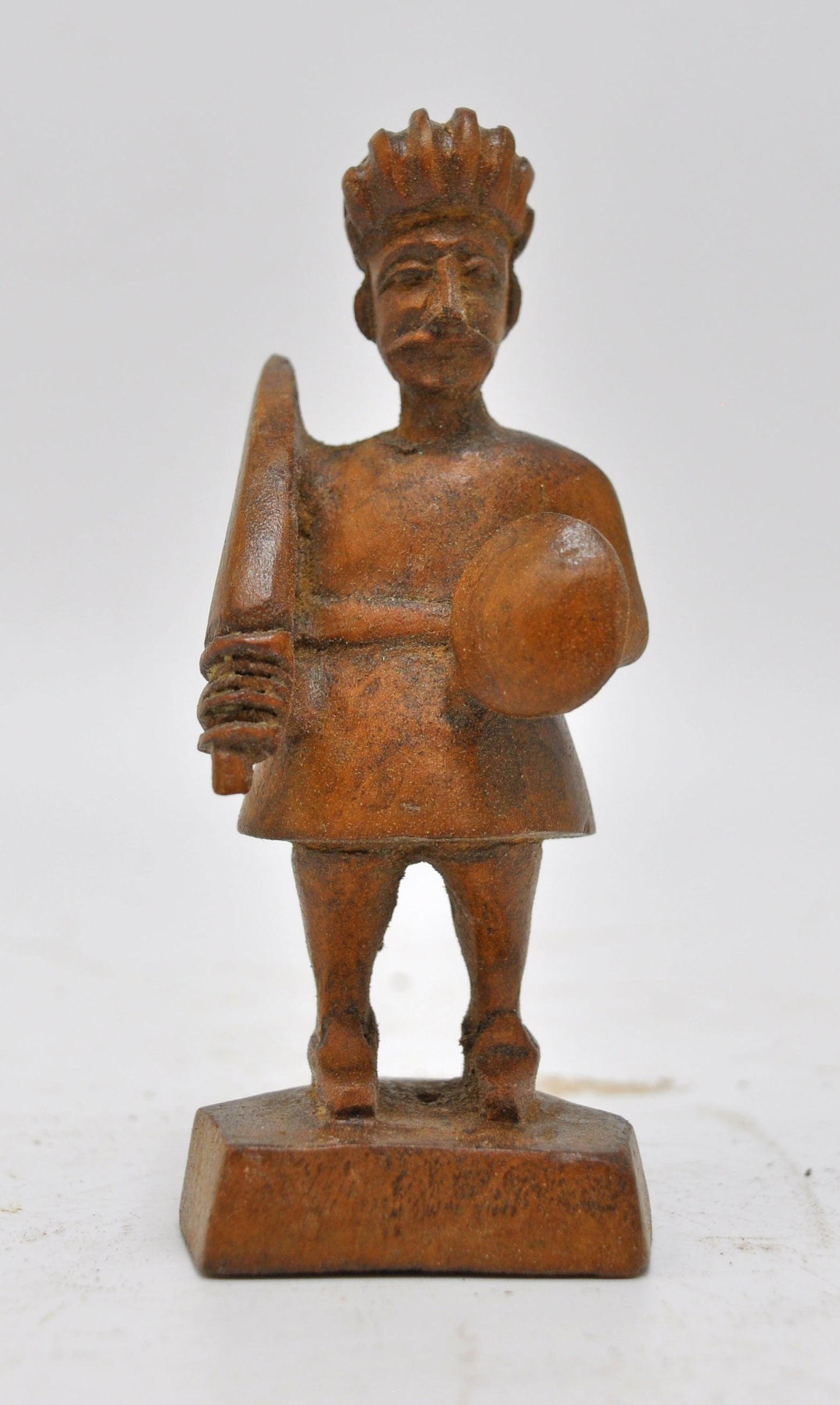 Antique Wooden Soldier Man Figurine Original Old Fine Hand Carved