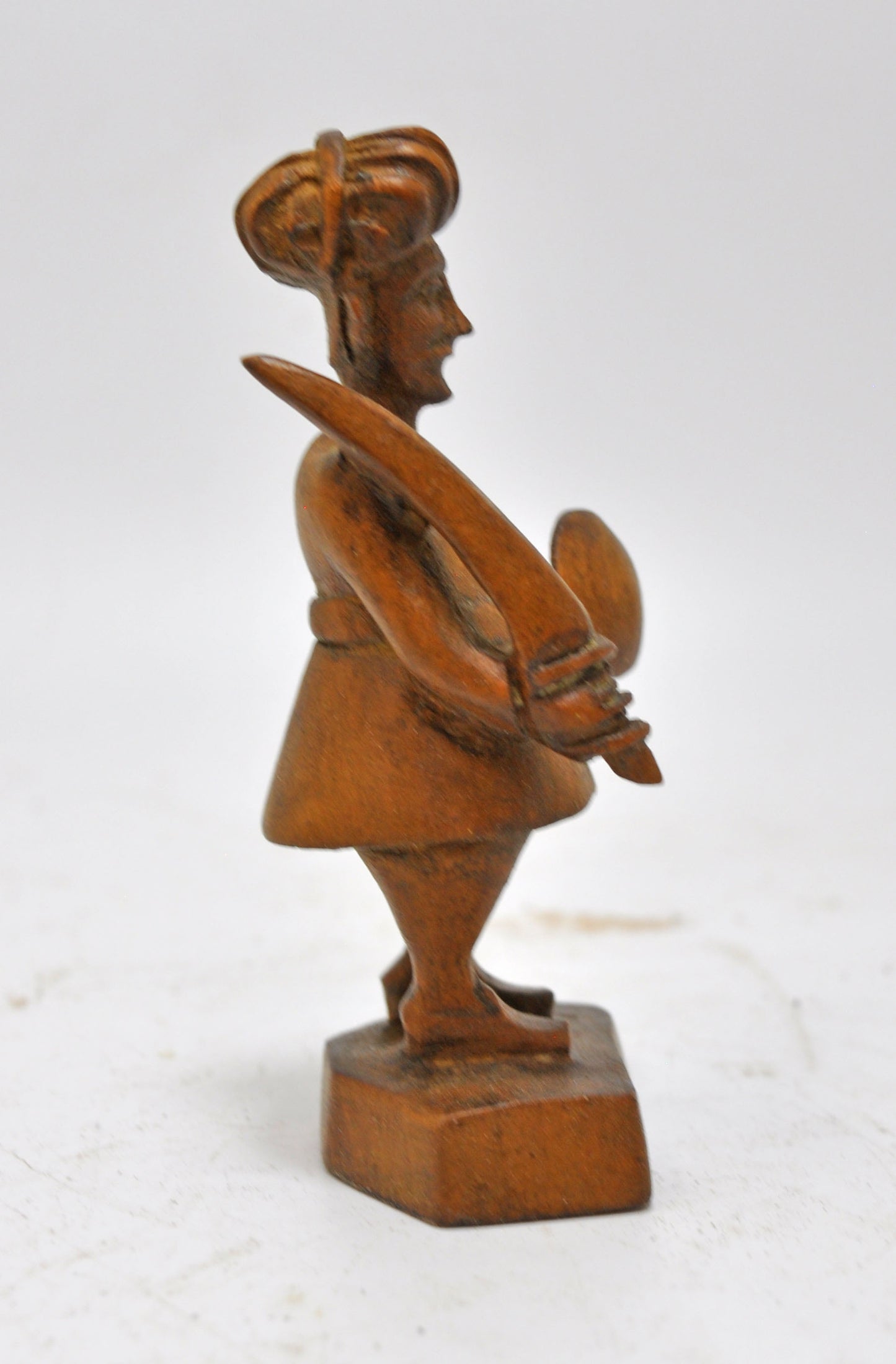 Antique Wooden Soldier Man Figurine Original Old Fine Hand Carved