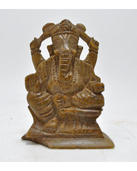 Antique Sand Stone God Ganesha Idol Figurine Original Old Hand Carved