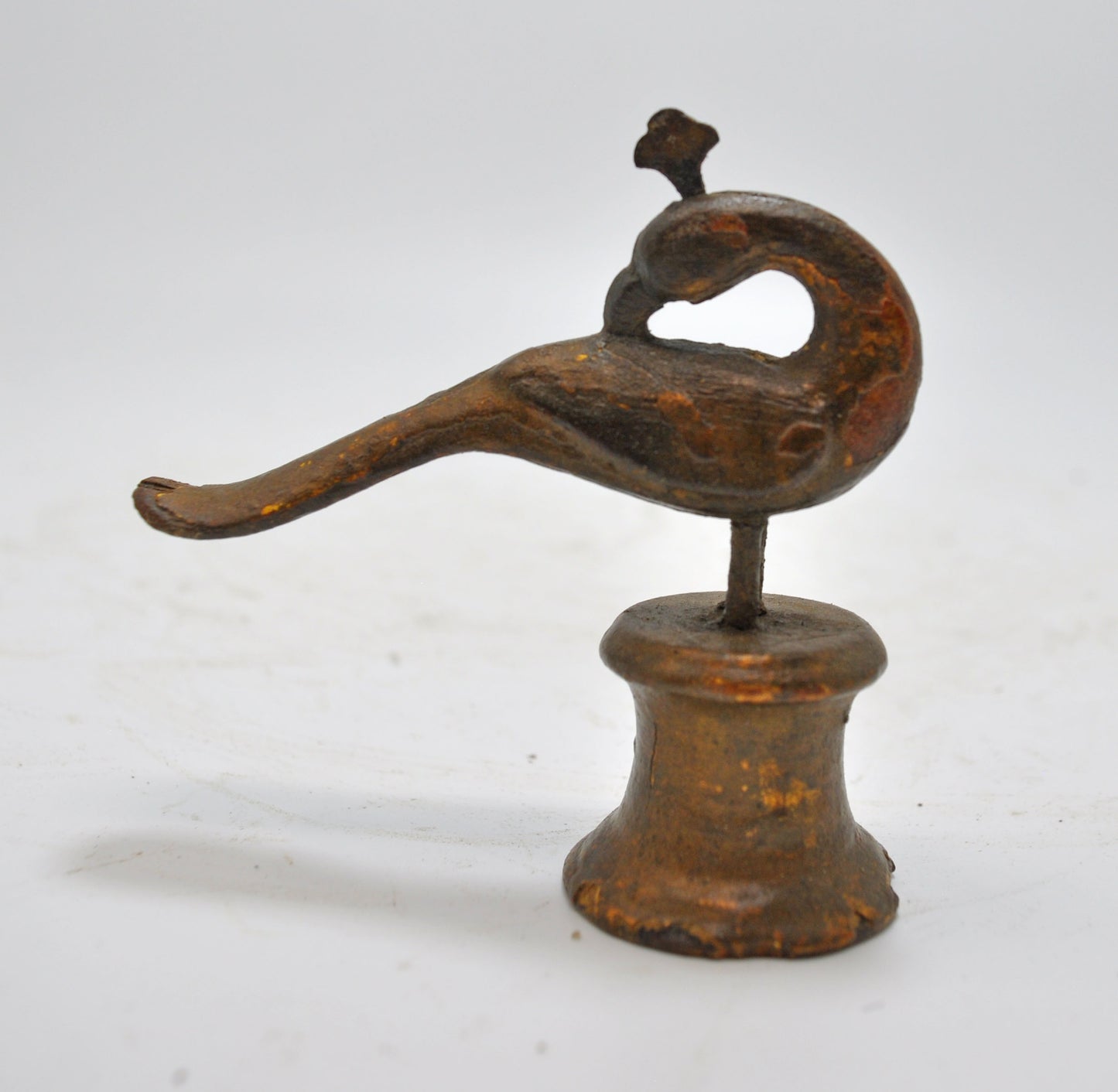 Antique Wooden Peacock Figurine Original Old Very Fine Hand Carved