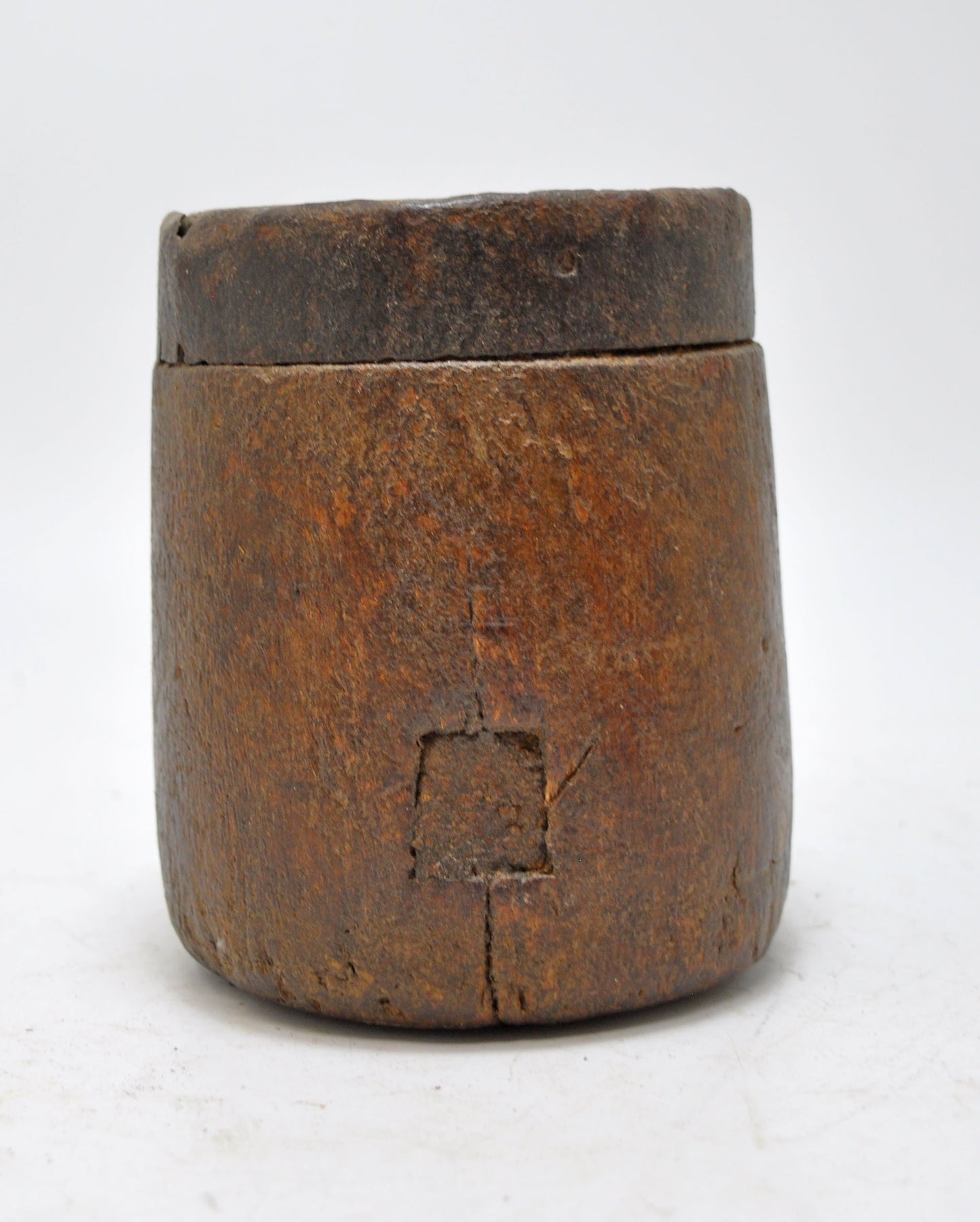 Antique Wooden Grain Measurement Pot Paili Original Old Hand Carved