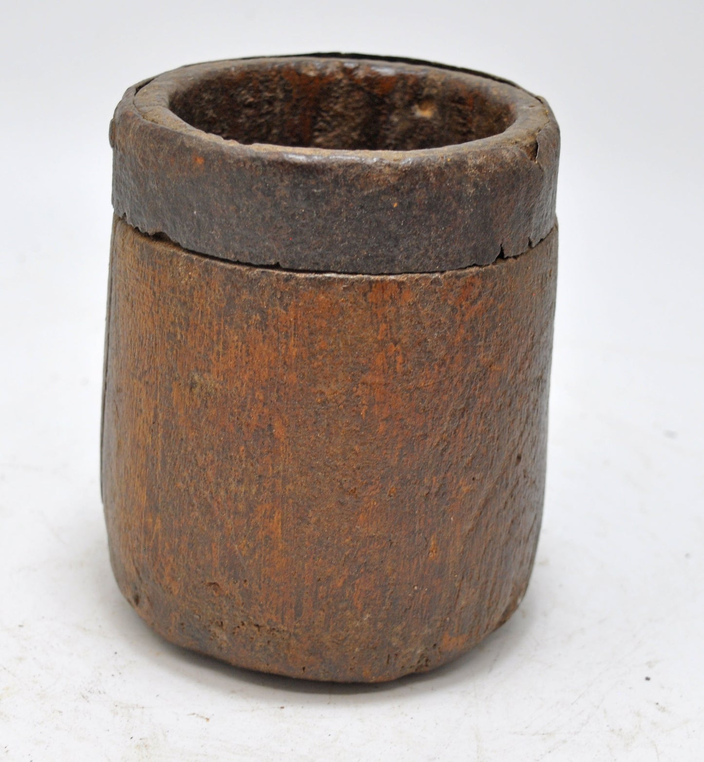 Antique Wooden Grain Measurement Pot Paili Original Old Hand Carved