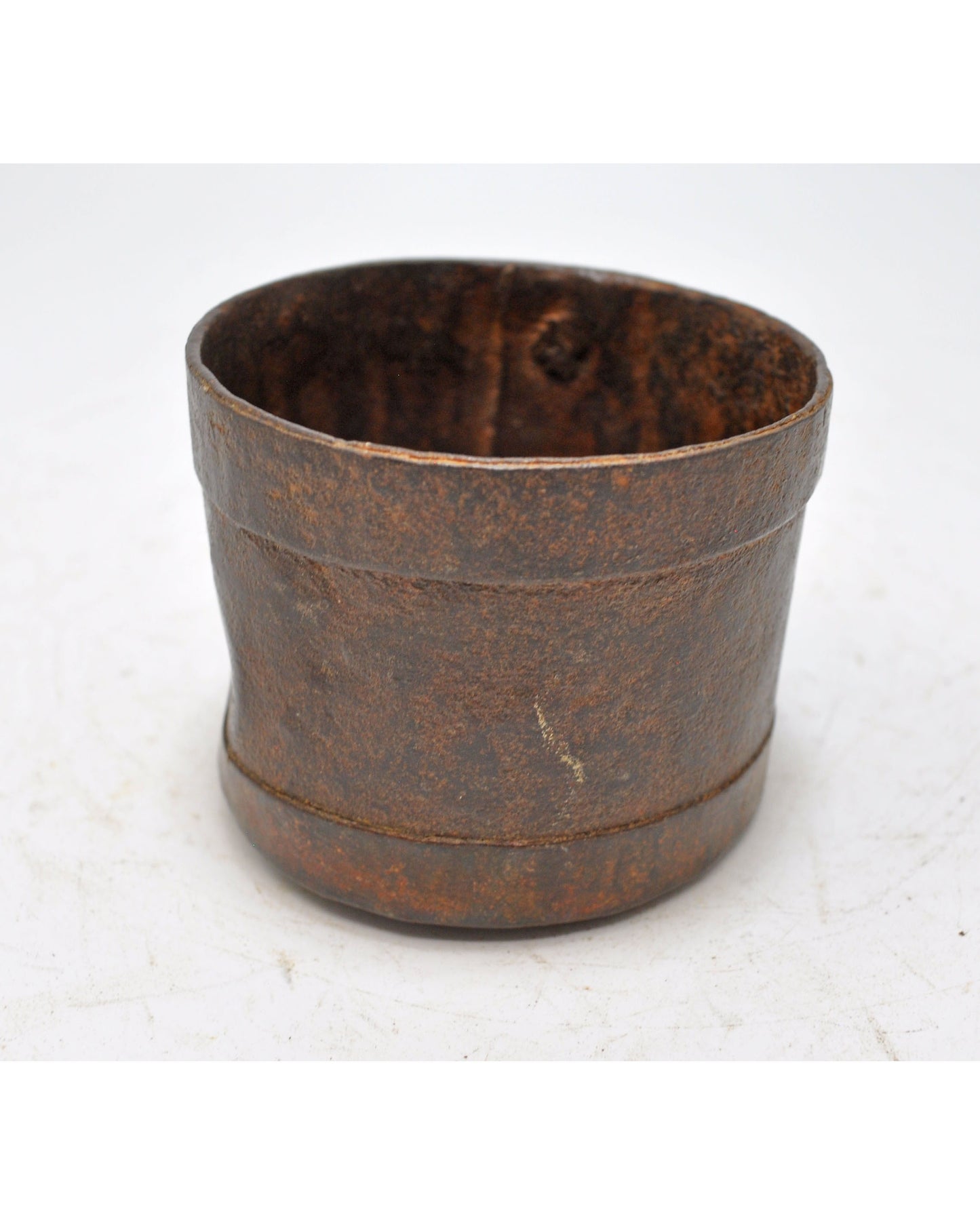 Antique Iron Grain Measurement Pot Paili Original Old Hand Carved