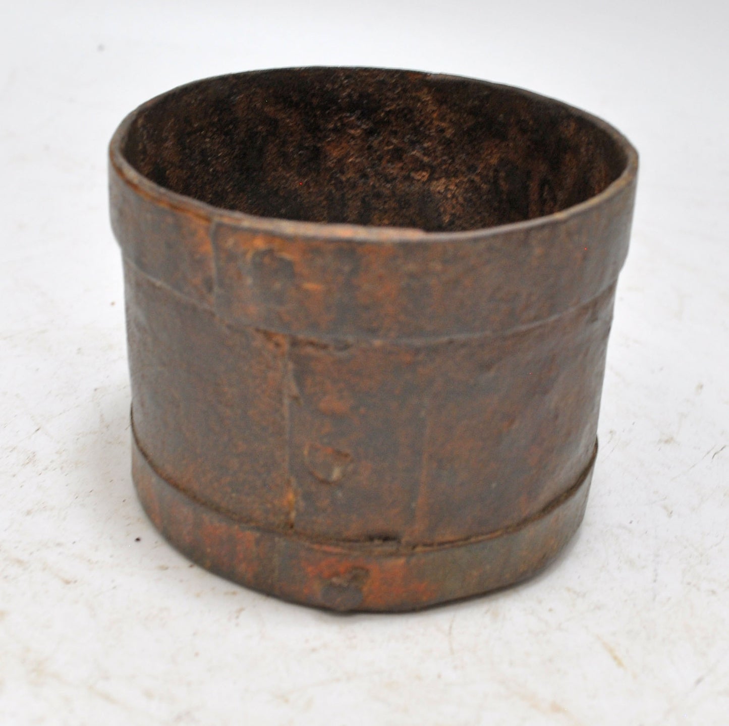Antique Iron Grain Measurement Pot Paili Original Old Hand Carved