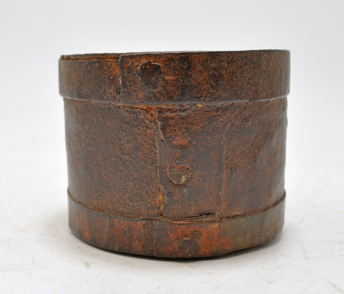 Antique Iron Grain Measurement Pot Paili Original Old Hand Carved
