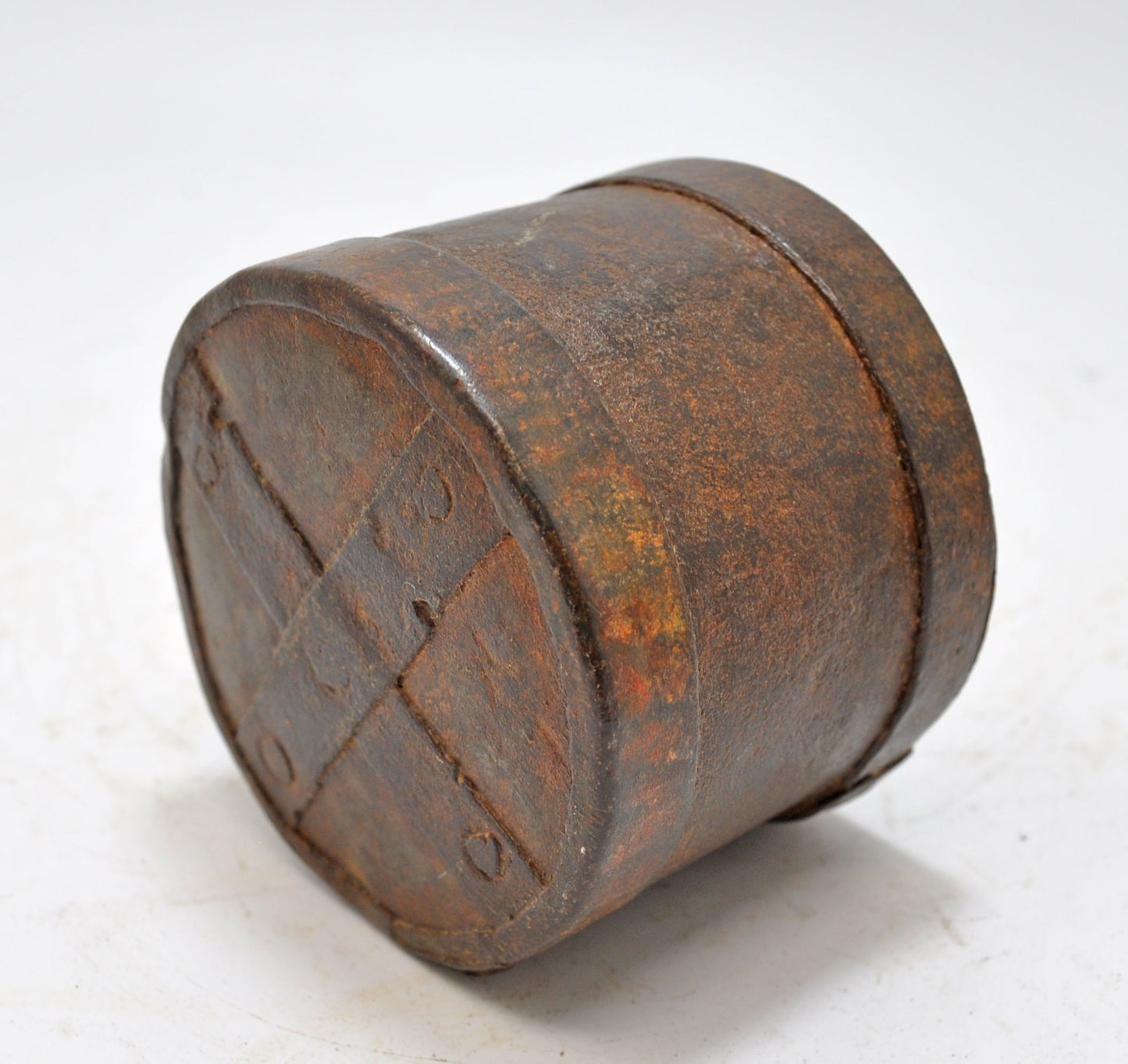 Antique Iron Grain Measurement Pot Paili Original Old Hand Carved