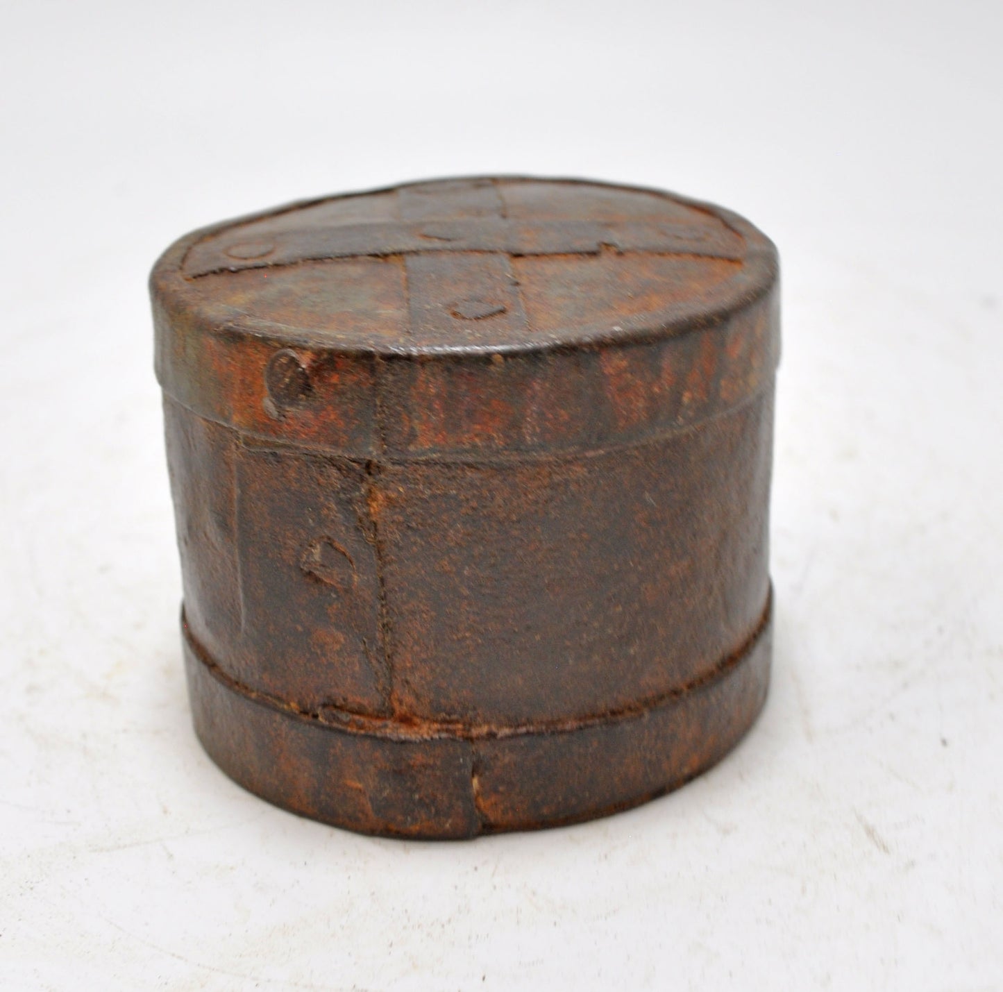 Antique Iron Grain Measurement Pot Paili Original Old Hand Carved