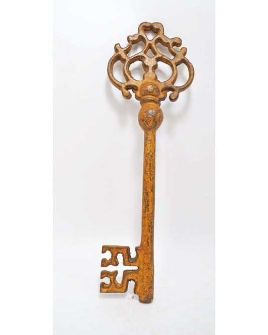 Vintage Cast Iron Decorative Wall Hanging Key Original Old Hand Crafted Polychrome