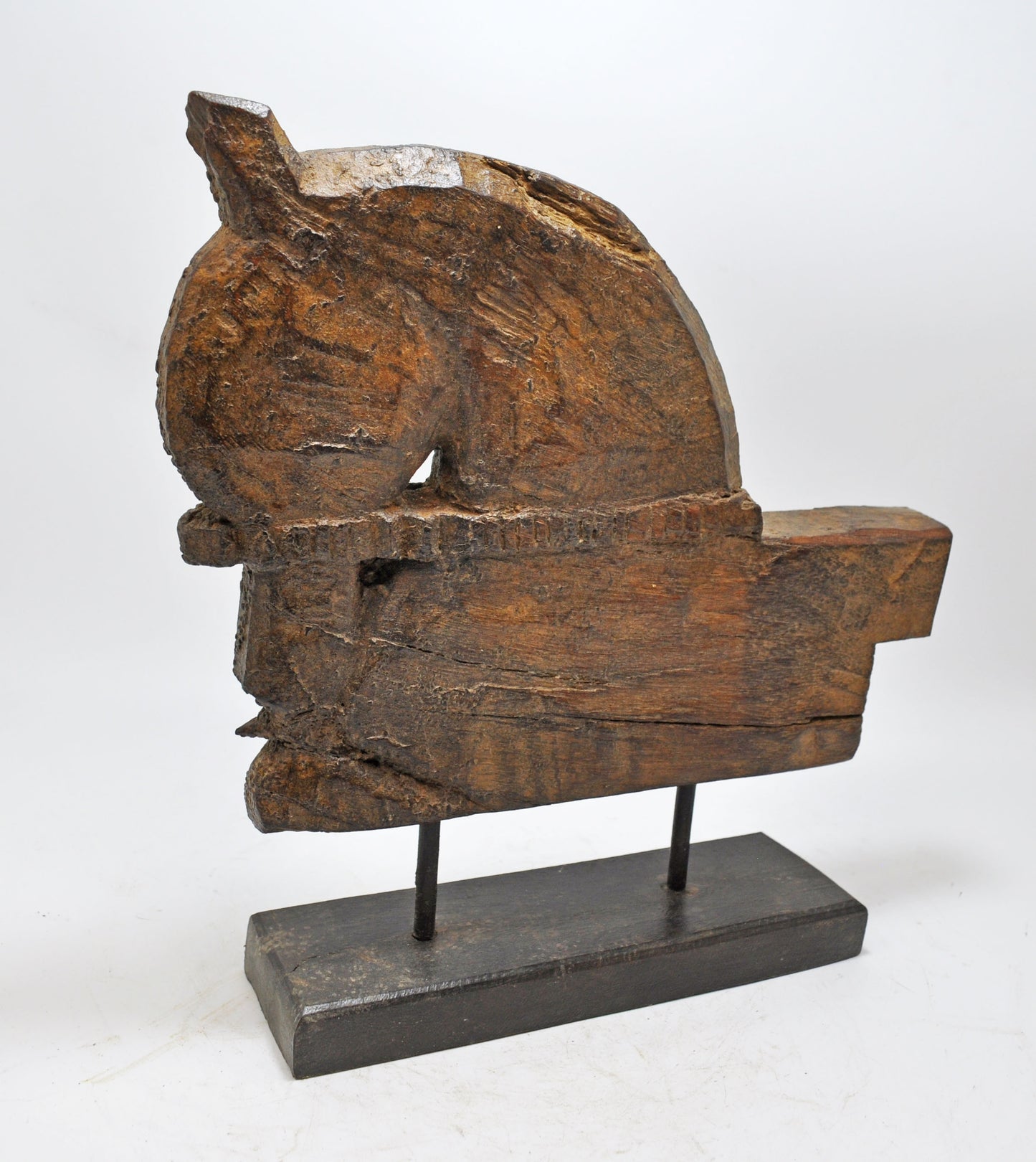 Antique Wooden Horse Head Bust Figurine Original Old Fine Hand Carved