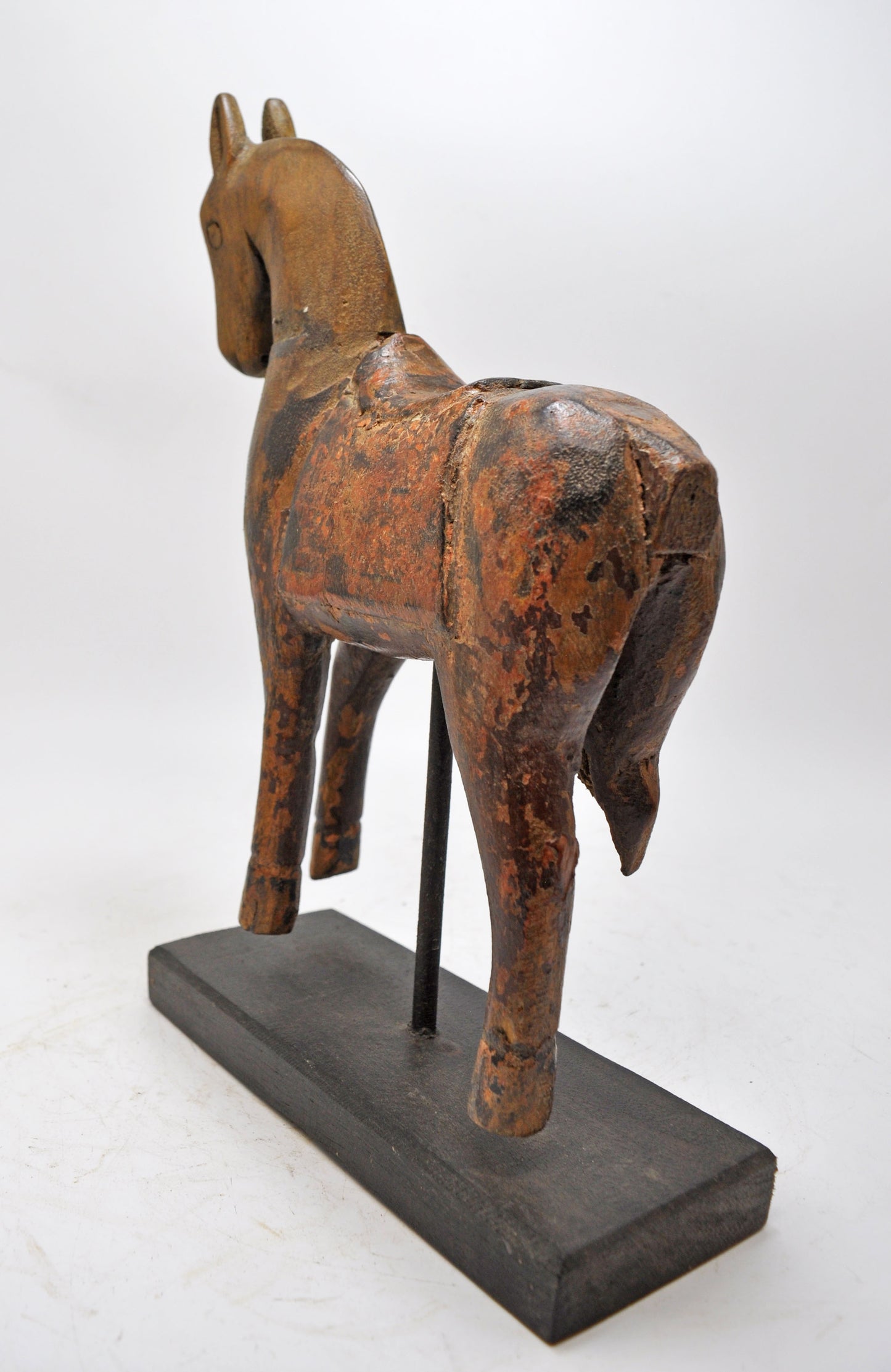 Vintage Wooden Horse Figurine Original Old Hand Carved