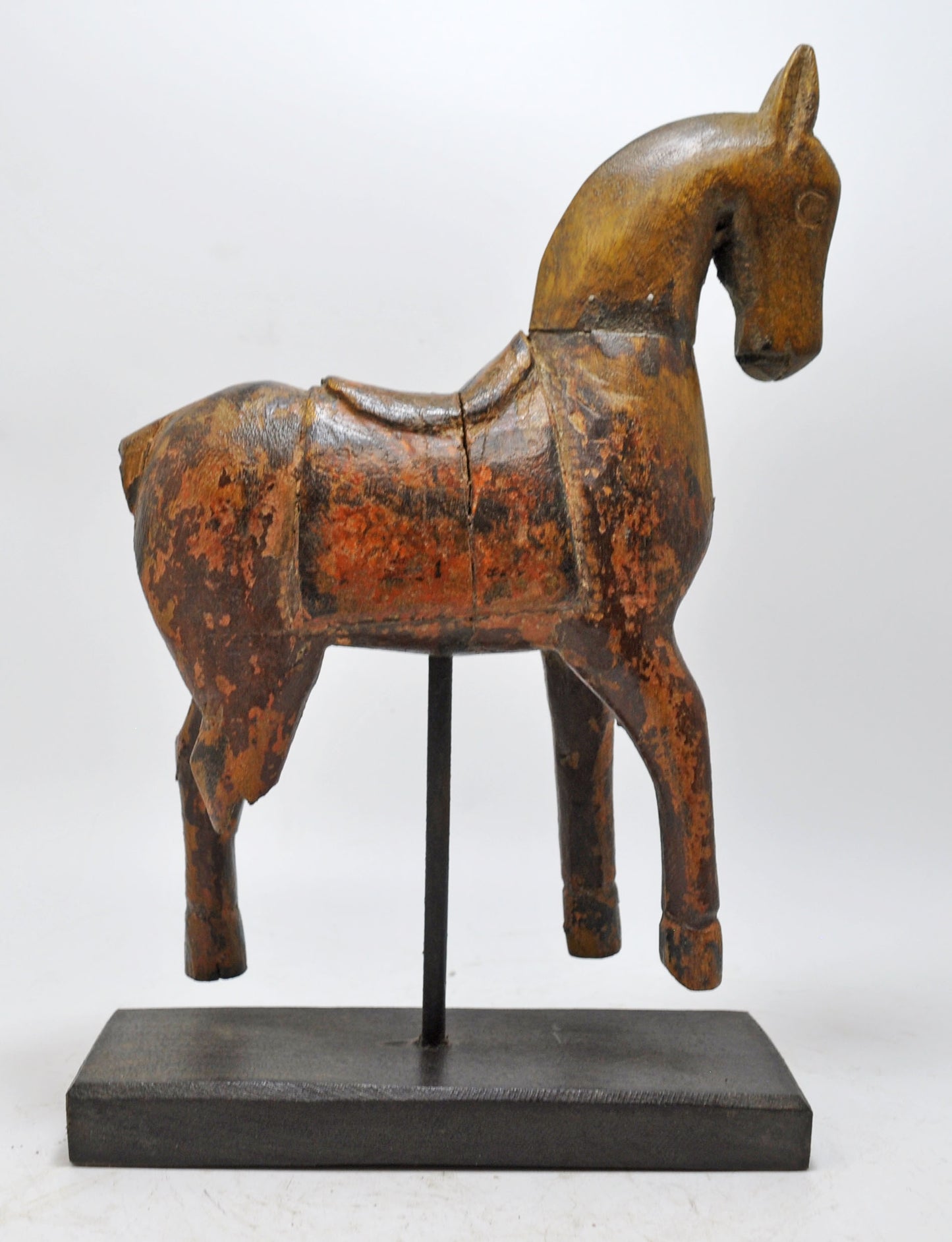 Vintage Wooden Horse Figurine Original Old Hand Carved